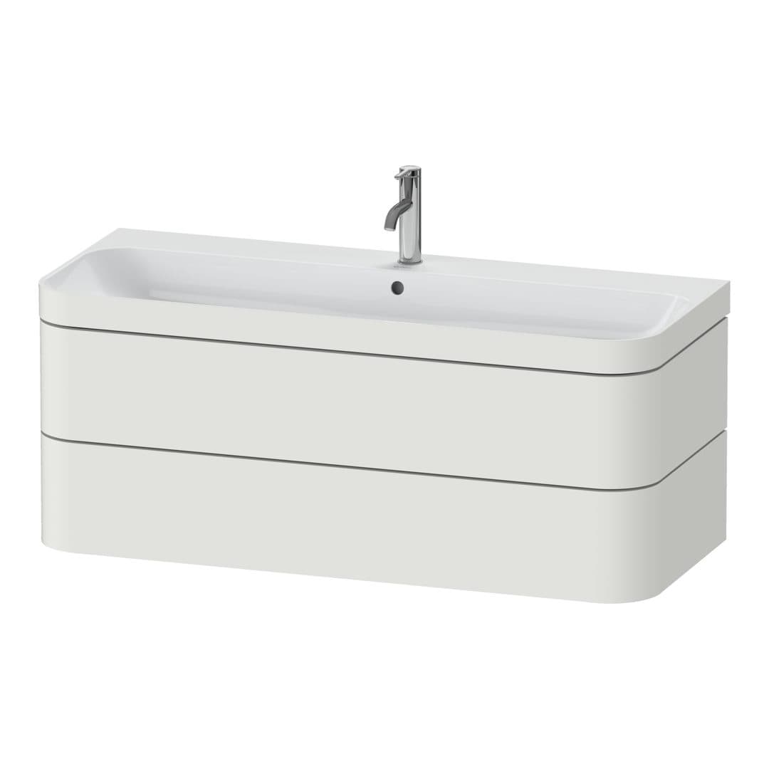 Duravit Happy D.2 – Έπιπλο Νιπτήρα – 1175 mm, με νιπτήρα, 2 συρτάρια, νιπτήρας κέντρο, έκδοση O, μοντέλο HP4639 – Nordic white Satin Matt, Lacquer (HP4639O39390000)