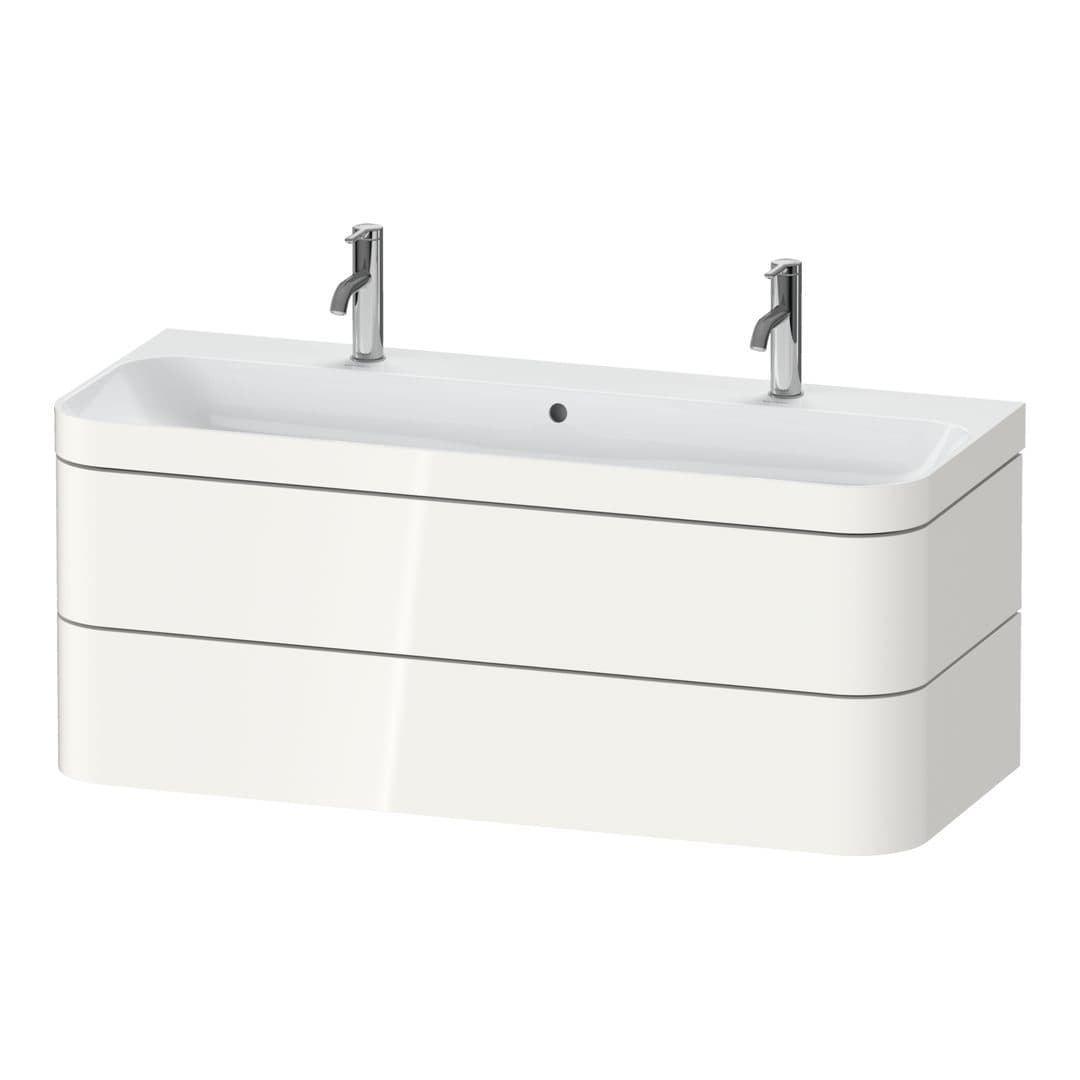 Duravit Happy D.2 – Έπιπλο Νιπτήρα – 1175 mm, με νιπτήρα, 2 συρτάρια, νιπτήρας κέντρο, έκδοση O, μοντέλο HP4640 – White High Gloss, Decor (HP4640O22220000)