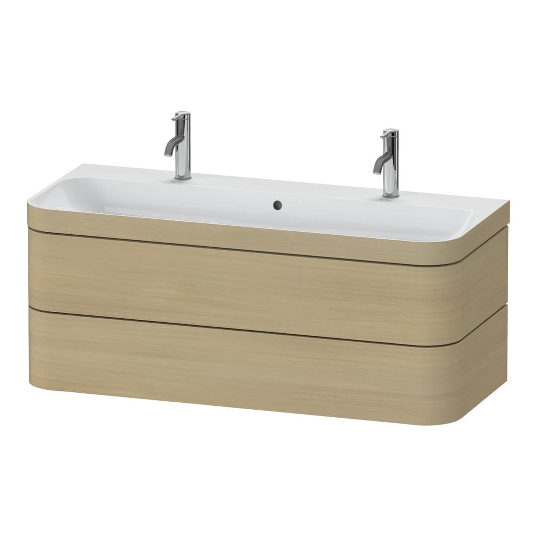 Duravit Happy D.2 – Έπιπλο Νιπτήρα – 1175 mm, με νιπτήρα, 2 συρτάρια, νιπτήρας κέντρο, έκδοση O, μοντέλο HP4640 – Mediterranean oak Matt, Real wood veneer (HP4640O71710000)