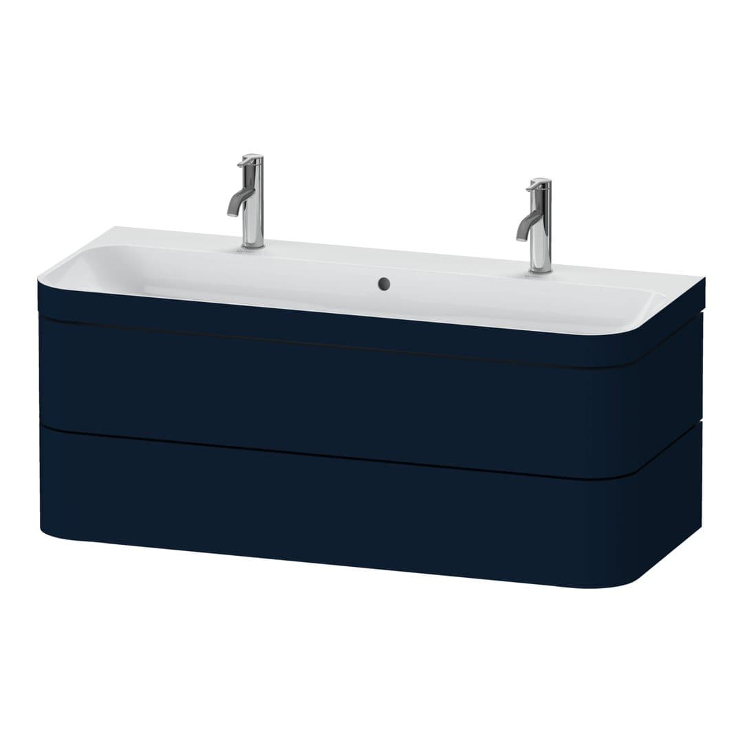 Duravit Happy D.2 – Έπιπλο Νιπτήρα – 1175 mm, με νιπτήρα, 2 συρτάρια, νιπτήρας κέντρο, έκδοση O, μοντέλο HP4640 – Night blue Satin Matt, Lacquer (HP4640O98980000)