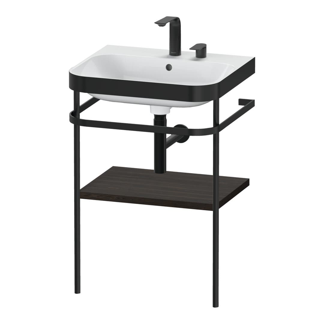 Duravit Happy D.2 – Βάση Νιπτήρα – 575 mm, με νιπτήρα, νιπτήρας κέντρο, σώμα Brushed walnut Matt, έκδοση E – Brushed walnut Matt, Real wood veneer (HP4735E6969)