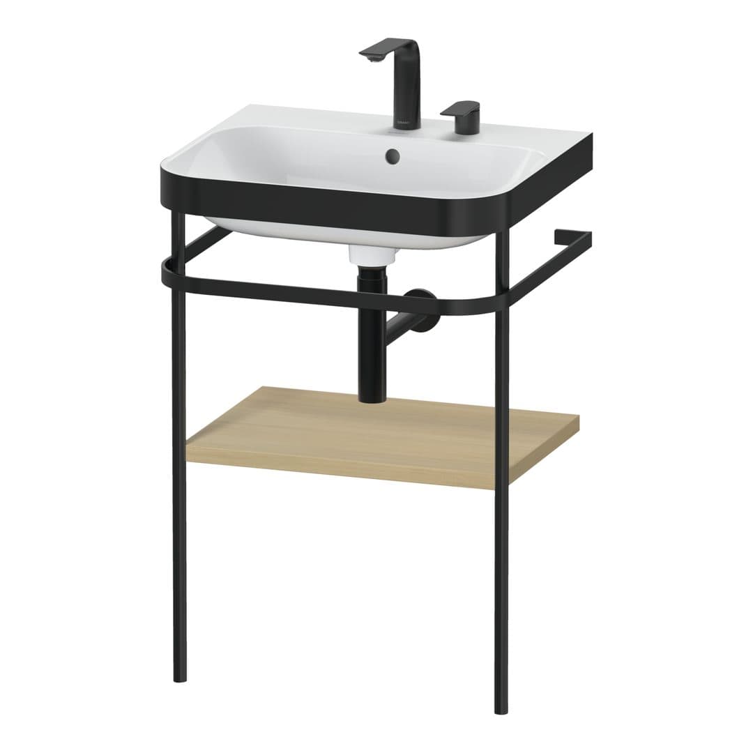 Duravit Happy D.2 – Βάση Νιπτήρα – 575 mm, με νιπτήρα, νιπτήρας κέντρο, σώμα Mediterranean oak Matt, έκδοση E – Mediterranean oak Matt, Real wood veneer (HP4735E7171)