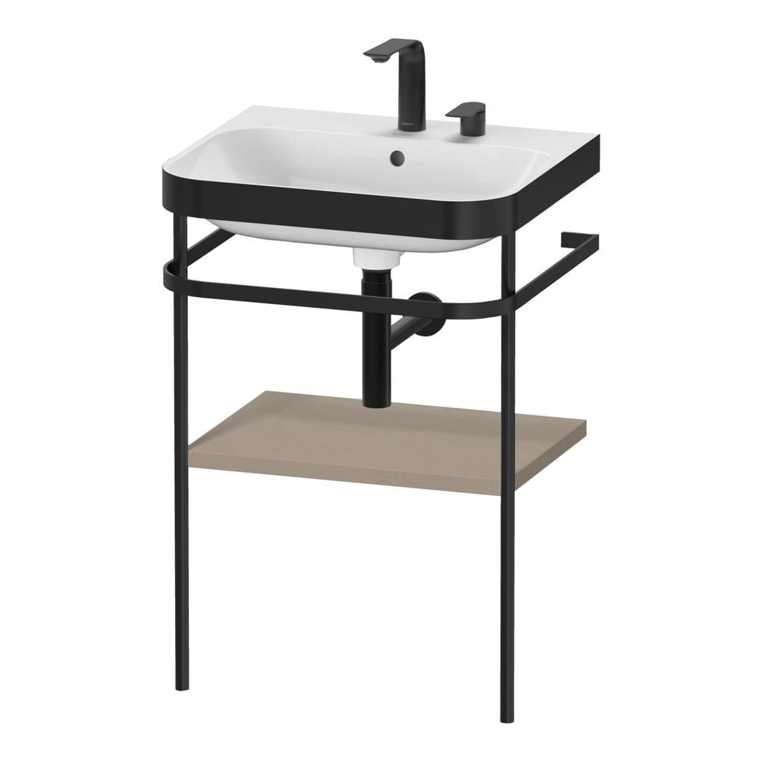 Duravit Happy D.2 – Βάση Νιπτήρα – 575 mm, με νιπτήρα, νιπτήρας κέντρο, σώμα Linen Matt, έκδοση E – Linen Matt, Decor (HP4735E7575)