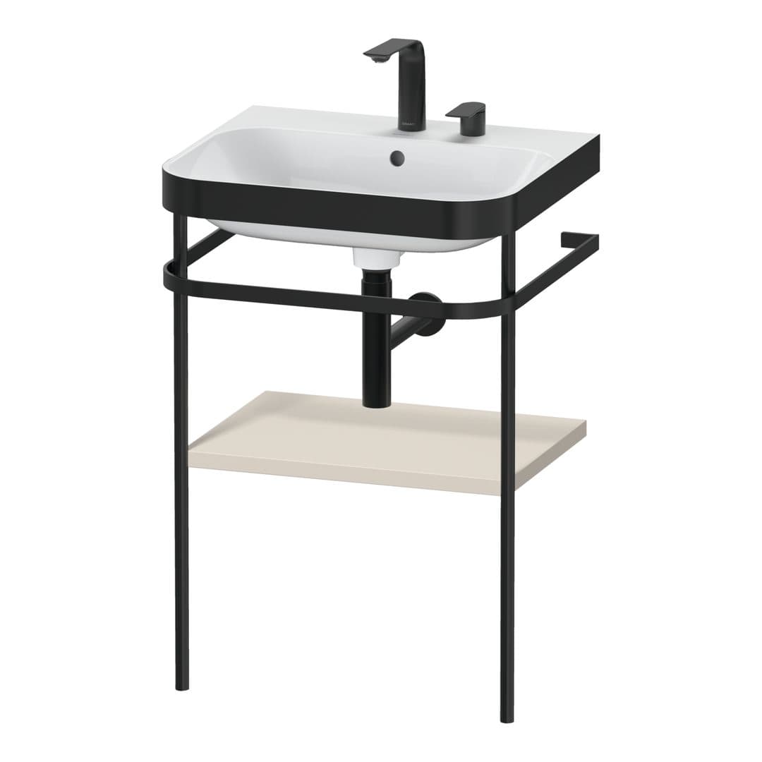 Duravit Happy D.2 – Βάση Νιπτήρα – 575 mm, με νιπτήρα, νιπτήρας κέντρο, σώμα Taupe Super Matt, έκδοση E – Taupe Super Matt, Decor (HP4735E8383)