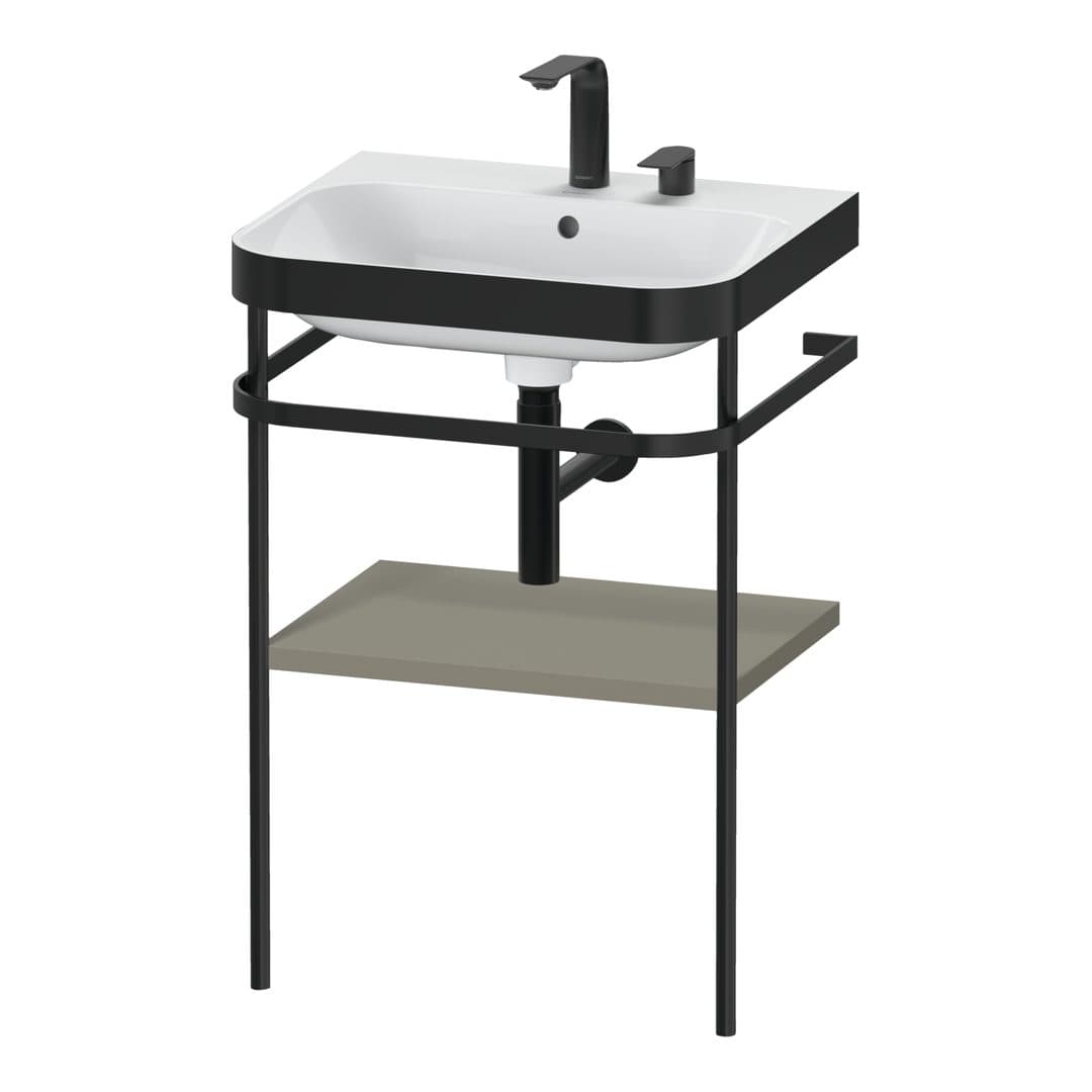 Duravit Happy D.2 – Βάση Νιπτήρα – 575 mm, με νιπτήρα, νιπτήρας κέντρο, σώμα Stone grey Satin Matt, έκδοση E – Stone grey Satin Matt, Lacquer (HP4735E9292)