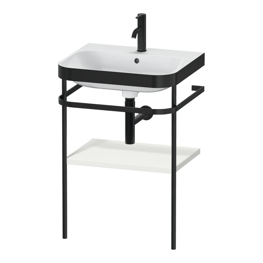 Duravit Happy D.2 – Βάση Νιπτήρα – 575 mm, με νιπτήρα, νιπτήρας κέντρο, σώμα Nordic white Satin Matt, έκδοση O – Nordic white Satin Matt, Lacquer (HP4735O3939)
