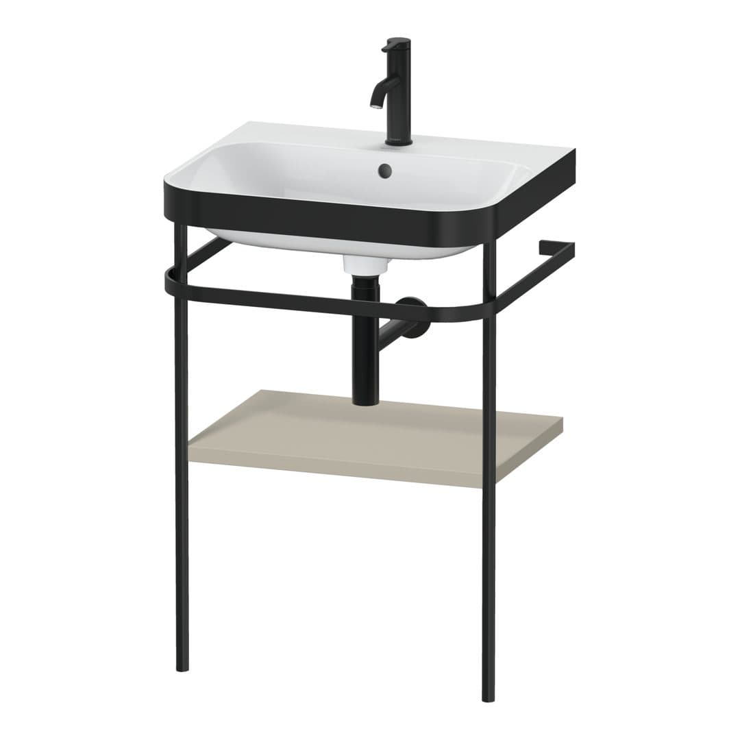 Duravit Happy D.2 – Βάση Νιπτήρα – 575 mm, με νιπτήρα, νιπτήρας κέντρο, σώμα Taupe Satin Matt, έκδοση O – Taupe Satin Matt, Lacquer (HP4735O6060)