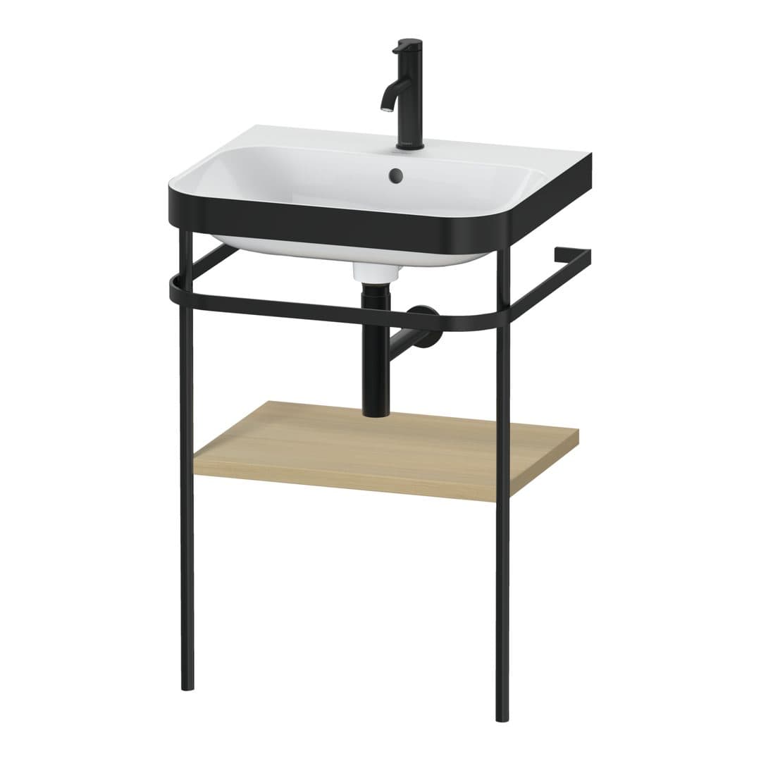 Duravit Happy D.2 – Βάση Νιπτήρα – 575 mm, με νιπτήρα, νιπτήρας κέντρο, σώμα Mediterranean oak Matt, έκδοση O – Mediterranean oak Matt, Real wood veneer (HP4735O7171)