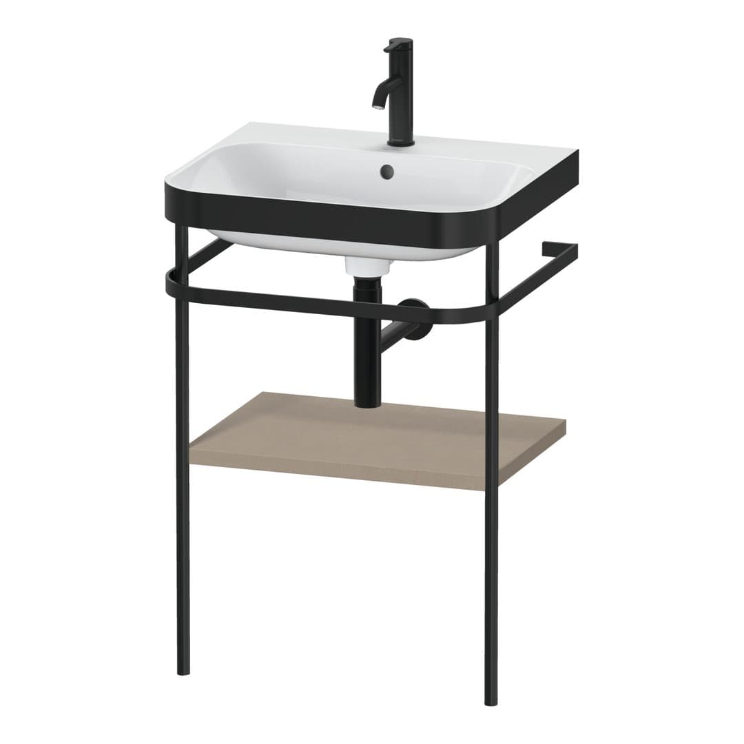 Duravit Happy D.2 – Βάση Νιπτήρα – 575 mm, με νιπτήρα, νιπτήρας κέντρο, σώμα Linen Matt, έκδοση O – Linen Matt, Decor (HP4735O7575)