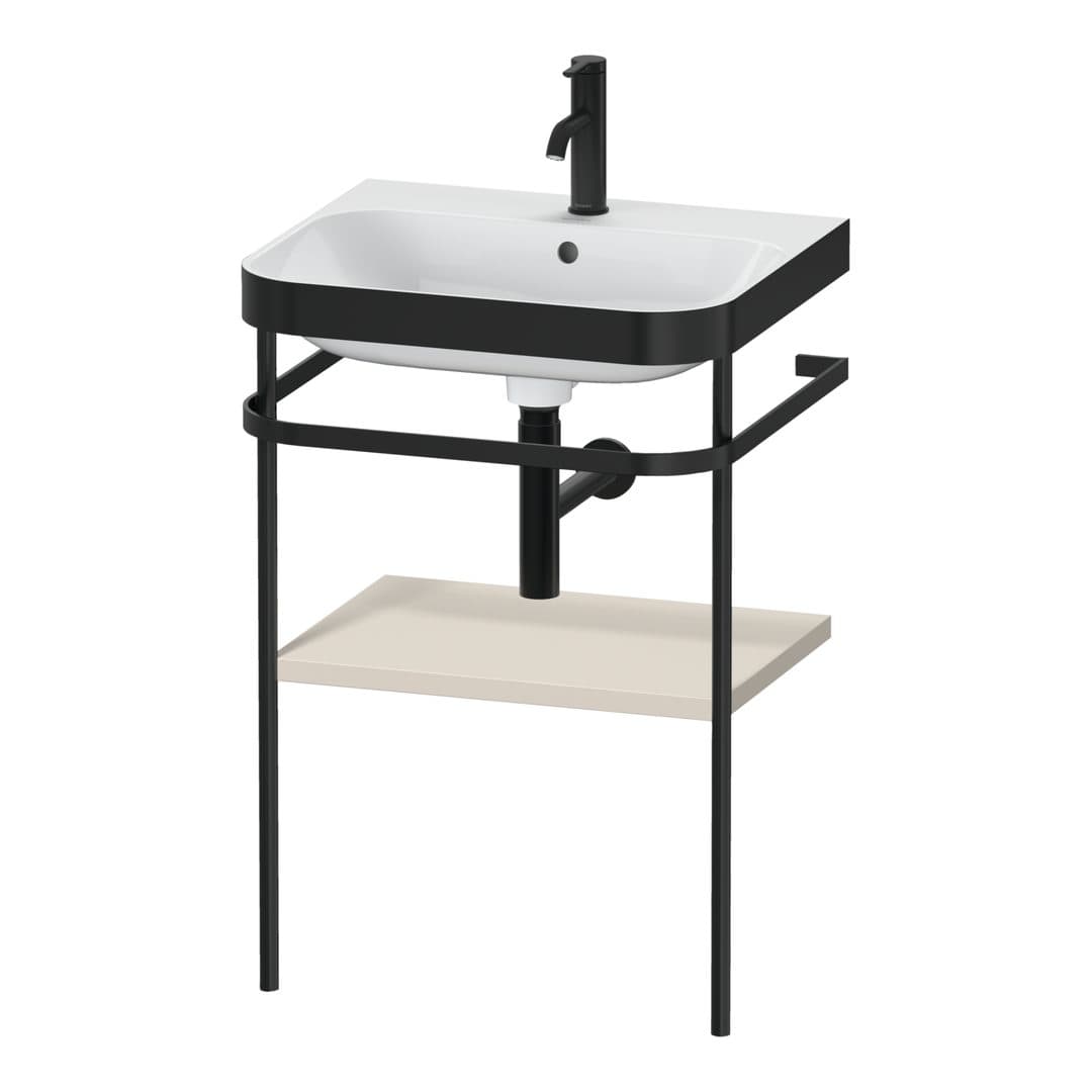 Duravit Happy D.2 – Βάση Νιπτήρα – 575 mm, με νιπτήρα, νιπτήρας κέντρο, σώμα Taupe Super Matt, έκδοση O – Taupe Super Matt, Decor (HP4735O8383)