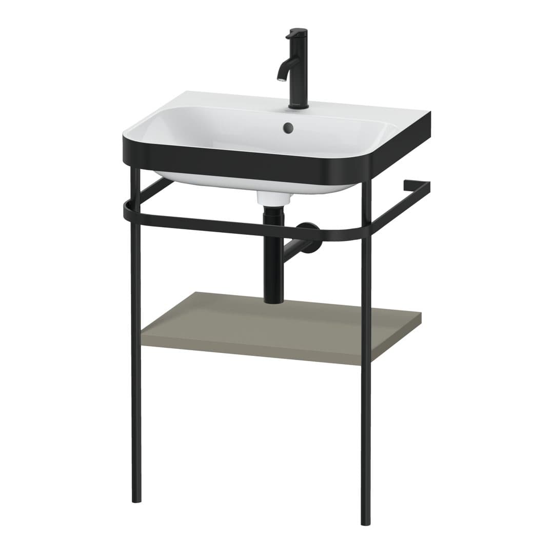 Duravit Happy D.2 – Βάση Νιπτήρα – 575 mm, με νιπτήρα, νιπτήρας κέντρο, σώμα Stone grey Satin Matt, έκδοση O – Stone grey Satin Matt, Lacquer (HP4735O9292)
