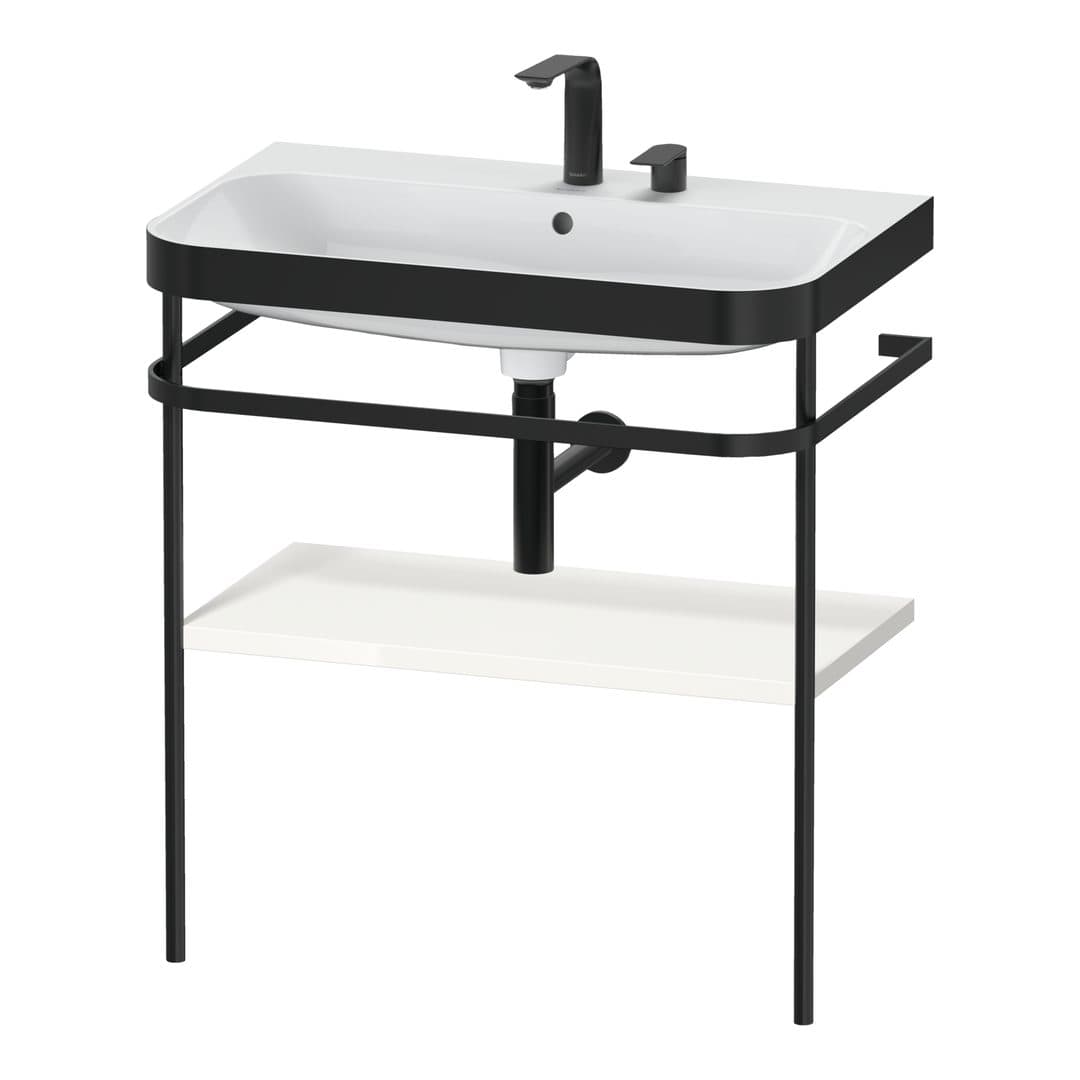 Duravit Happy D.2 – Βάση Νιπτήρα – 775 mm, με νιπτήρα, νιπτήρας κέντρο, σώμα White High Gloss, έκδοση E – White High Gloss, Decor (HP4737E2222)