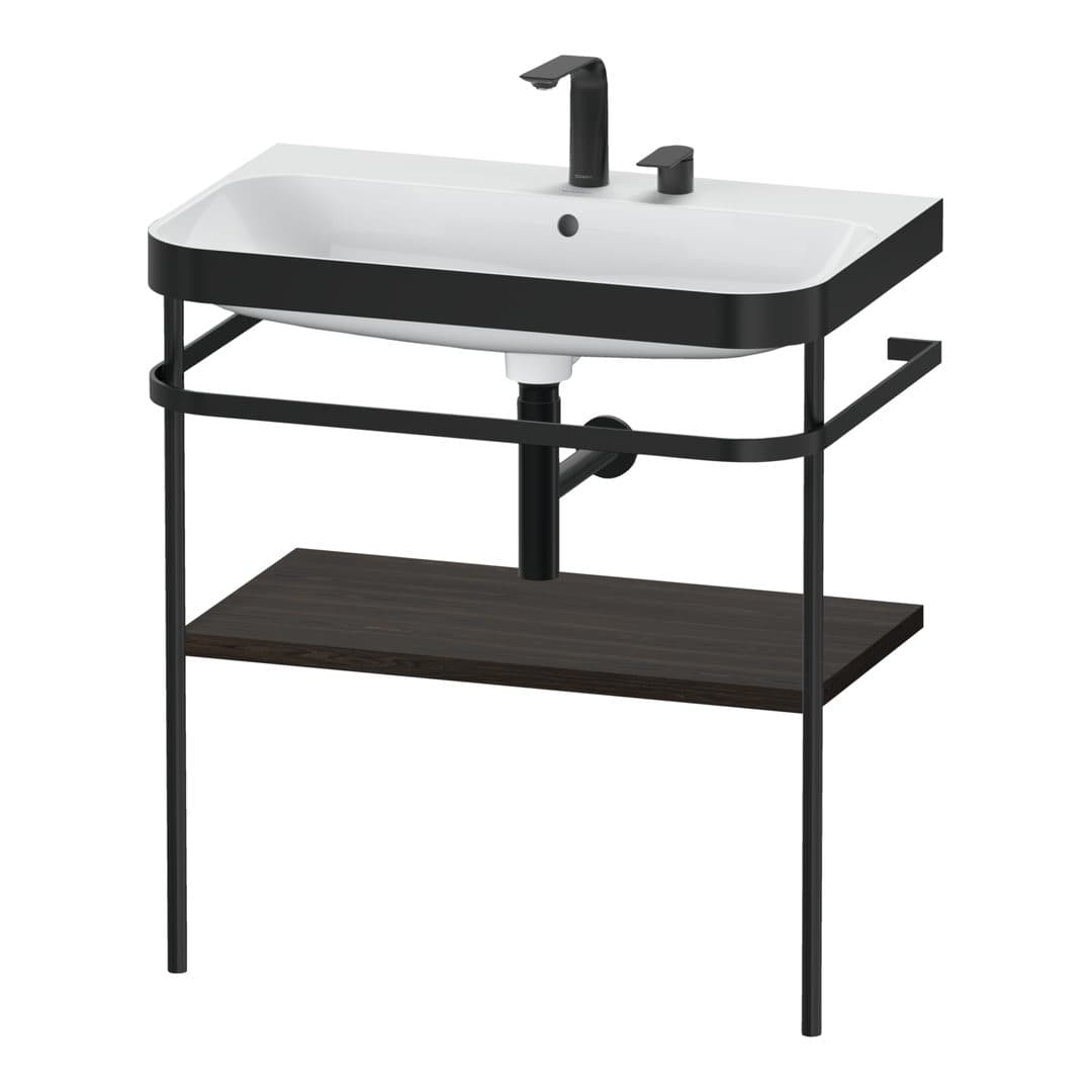 Duravit Happy D.2 – Βάση Νιπτήρα – 775 mm, με νιπτήρα, νιπτήρας κέντρο, σώμα Brushed walnut Matt, έκδοση E – Brushed walnut Matt, Real wood veneer (HP4737E6969)