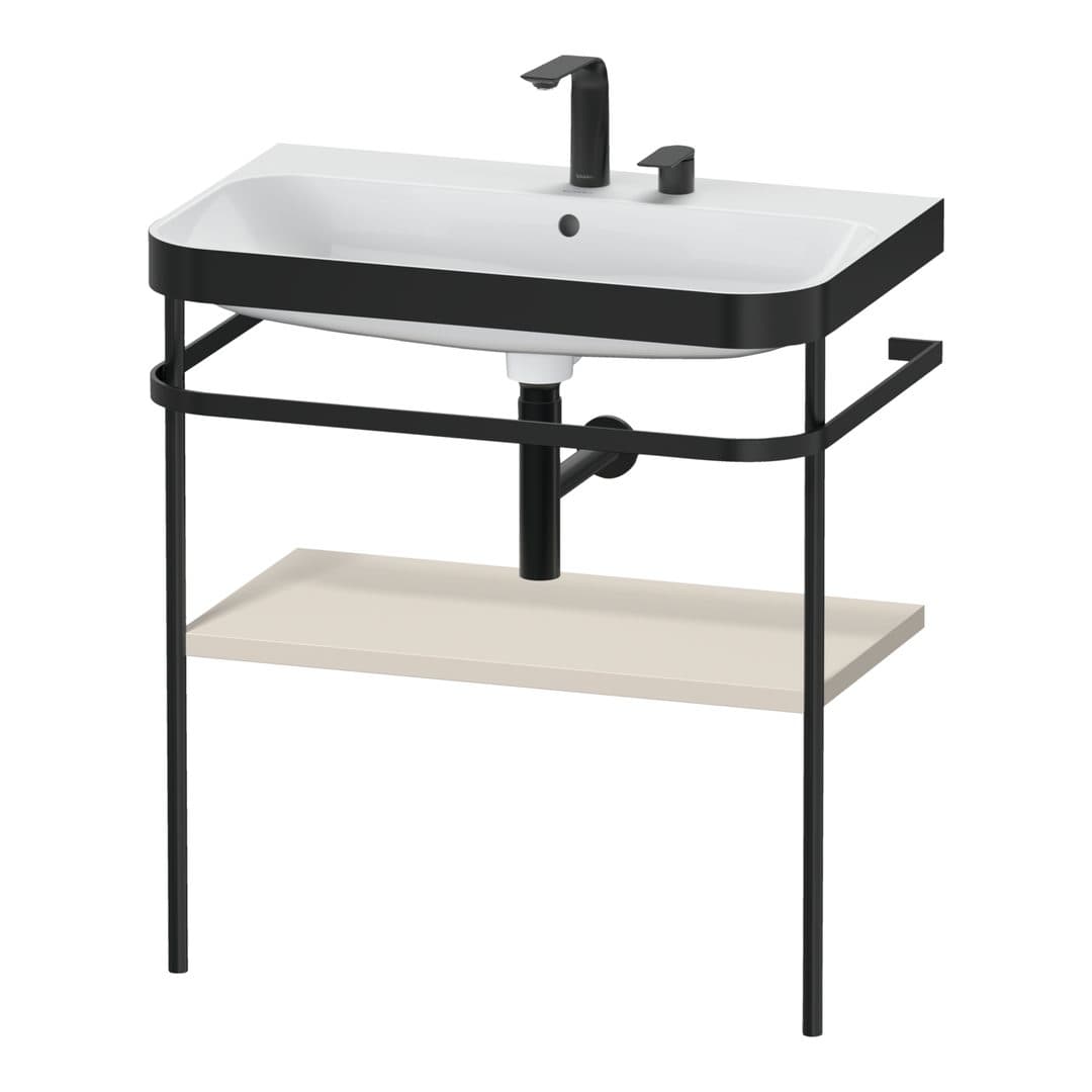 Duravit Happy D.2 – Βάση Νιπτήρα – 775 mm, με νιπτήρα, νιπτήρας κέντρο, σώμα Taupe Super Matt, έκδοση E – Taupe Super Matt, Decor (HP4737E8383)