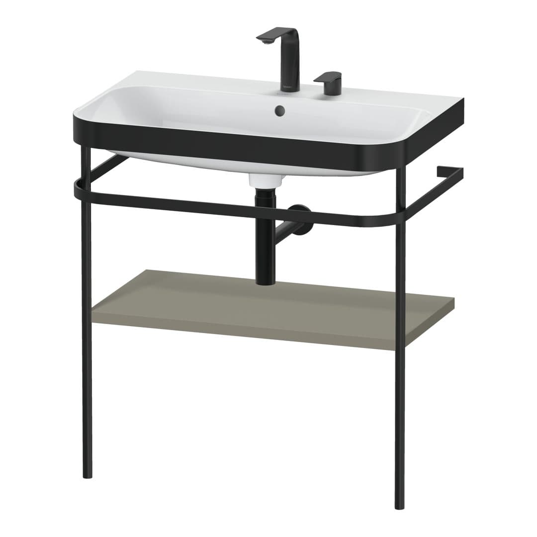 Duravit Happy D.2 – Βάση Νιπτήρα – 775 mm, με νιπτήρα, νιπτήρας κέντρο, σώμα Stone grey Satin Matt, έκδοση E – Stone grey Satin Matt, Lacquer (HP4737E9292)