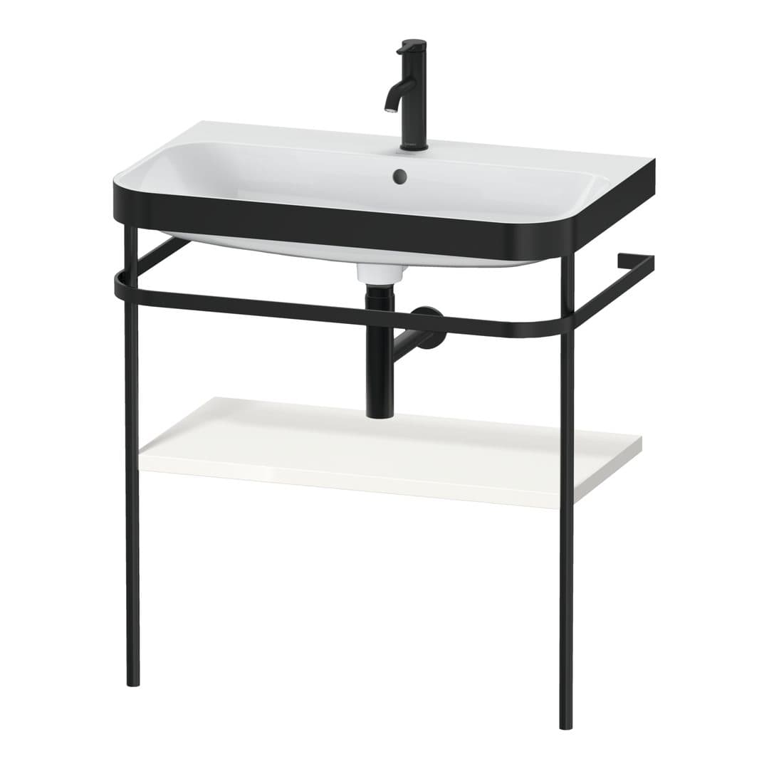 Duravit Happy D.2 – Βάση Νιπτήρα – 775 mm, με νιπτήρα, νιπτήρας κέντρο, σώμα White High Gloss, έκδοση O – White High Gloss, Decor (HP4737O2222)