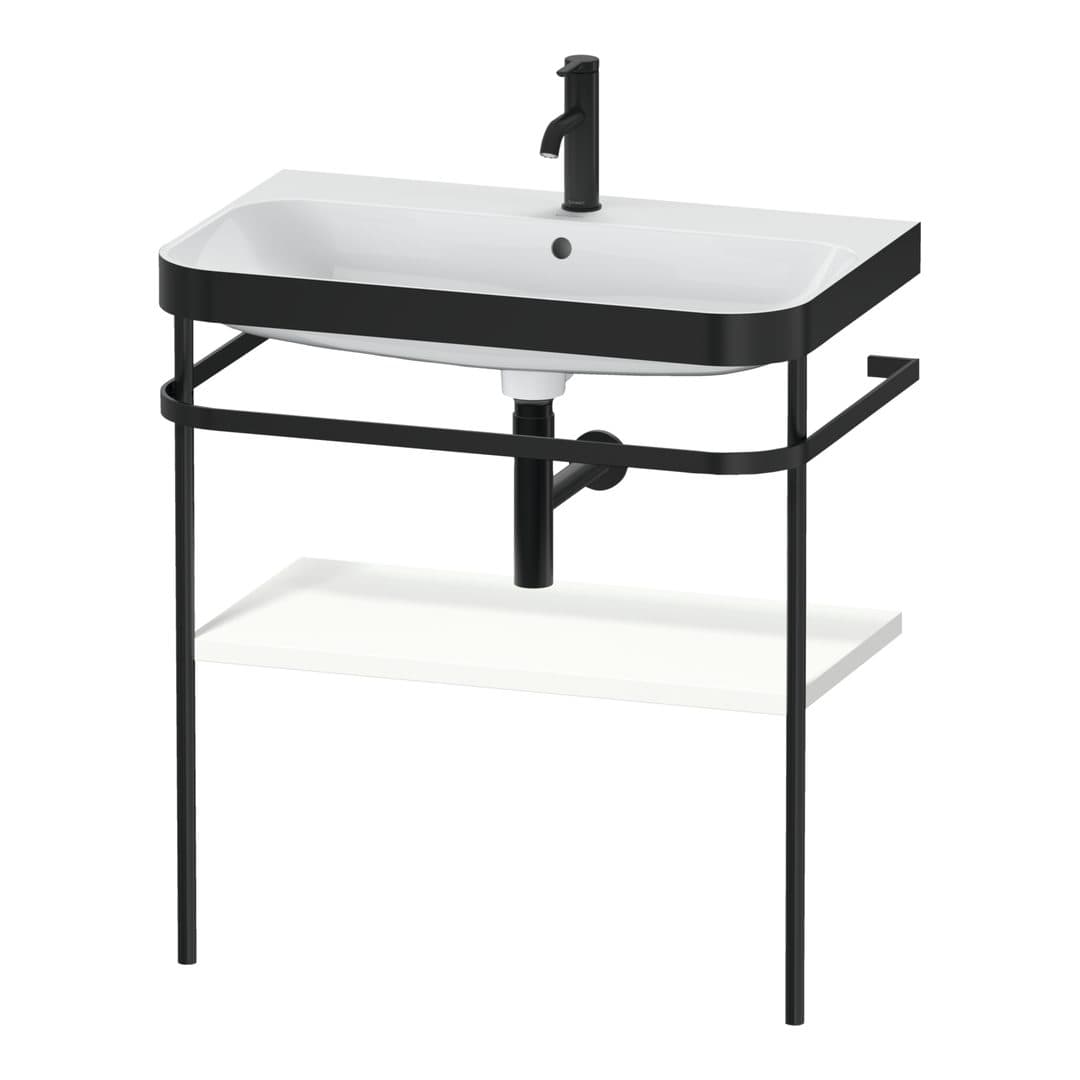 Duravit Happy D.2 – Βάση Νιπτήρα – 775 mm, με νιπτήρα, νιπτήρας κέντρο, σώμα White Satin Matt, έκδοση O – White Satin Matt, Lacquer (HP4737O3636)