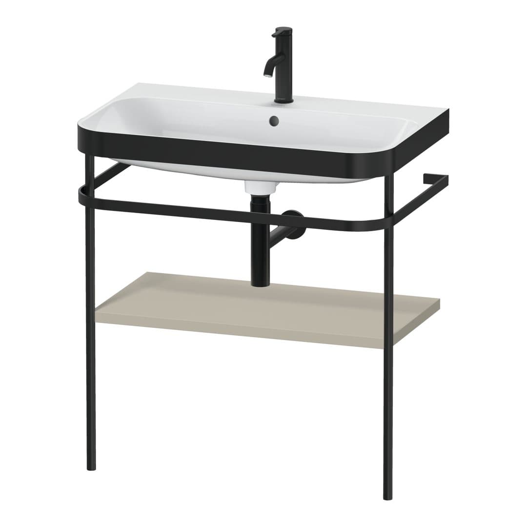 Duravit Happy D.2 – Βάση Νιπτήρα – 775 mm, με νιπτήρα, νιπτήρας κέντρο, σώμα Taupe Satin Matt, έκδοση O – Taupe Satin Matt, Lacquer (HP4737O6060)