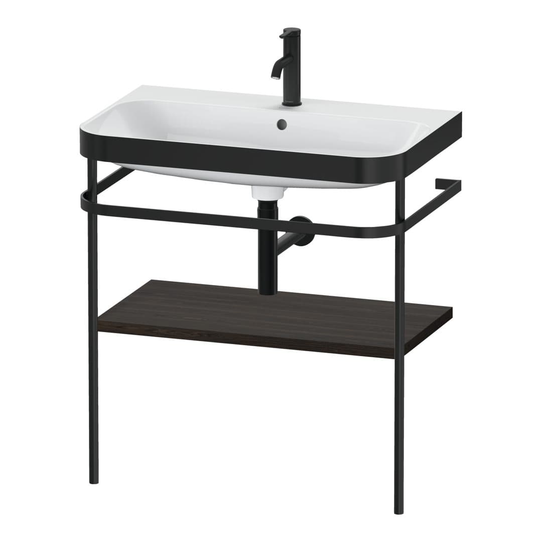 Duravit Happy D.2 – Βάση Νιπτήρα – 775 mm, με νιπτήρα, νιπτήρας κέντρο, σώμα Brushed walnut Matt, έκδοση O – Brushed walnut Matt, Real wood veneer (HP4737O6969)