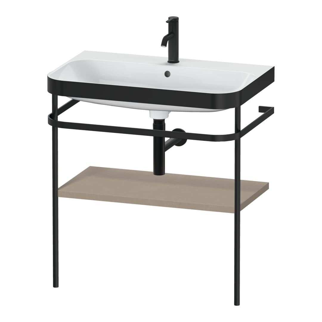 Duravit Happy D.2 – Βάση Νιπτήρα – 775 mm, με νιπτήρα, νιπτήρας κέντρο, σώμα Linen Matt, έκδοση O – Linen Matt, Decor (HP4737O7575)