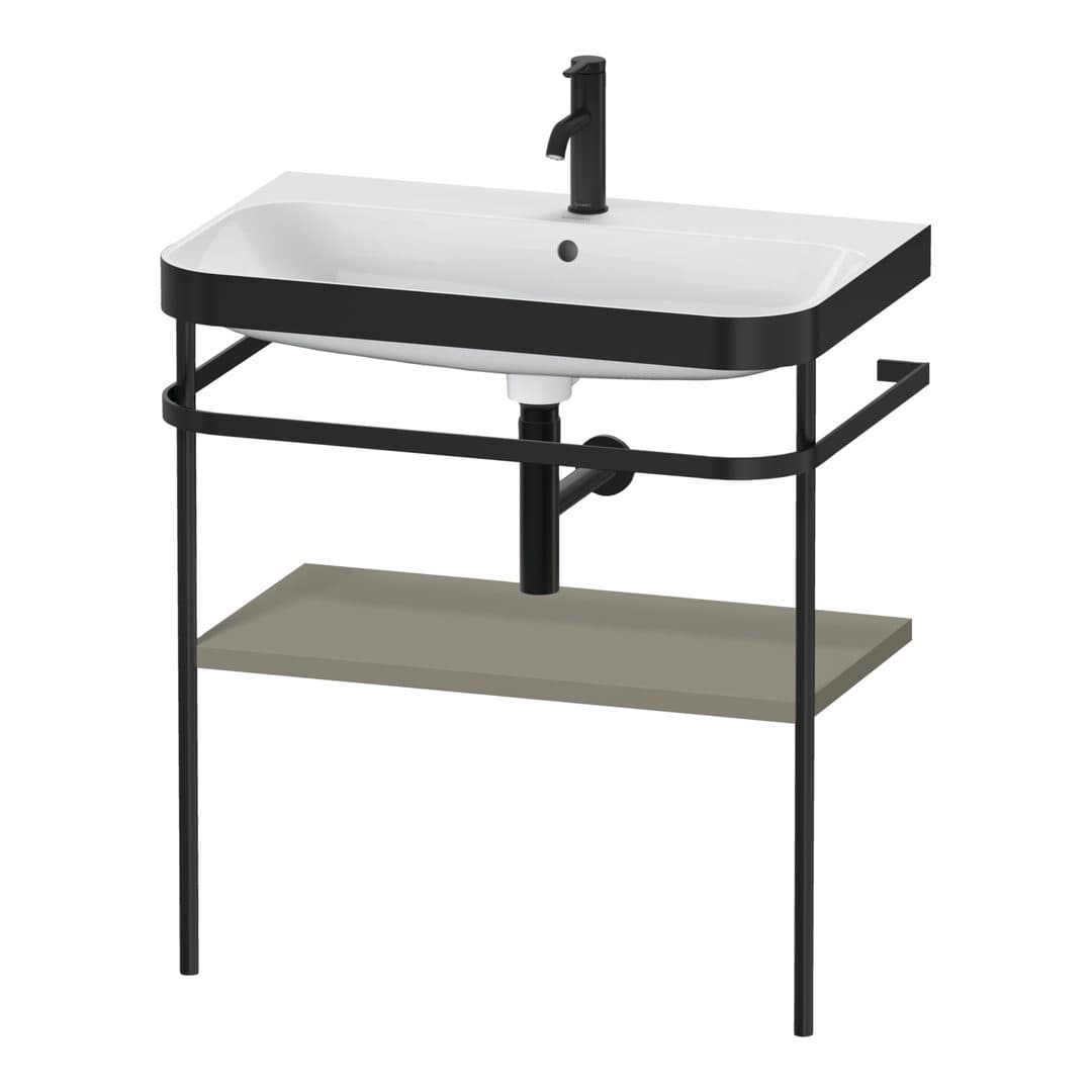 Duravit Happy D.2 – Βάση Νιπτήρα – 775 mm, με νιπτήρα, νιπτήρας κέντρο, σώμα Stone grey Satin Matt, έκδοση O – Stone grey Satin Matt, Lacquer (HP4737O9292)