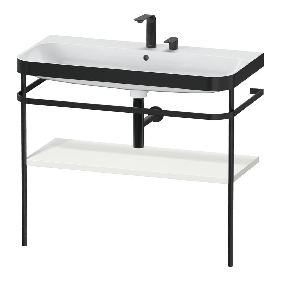 Duravit Happy D.2 – Βάση Νιπτήρα – 975 mm, με νιπτήρα, νιπτήρας κέντρο, σώμα Nordic white Satin Matt, έκδοση E – Nordic white Satin Matt, Lacquer (HP4738E3939)