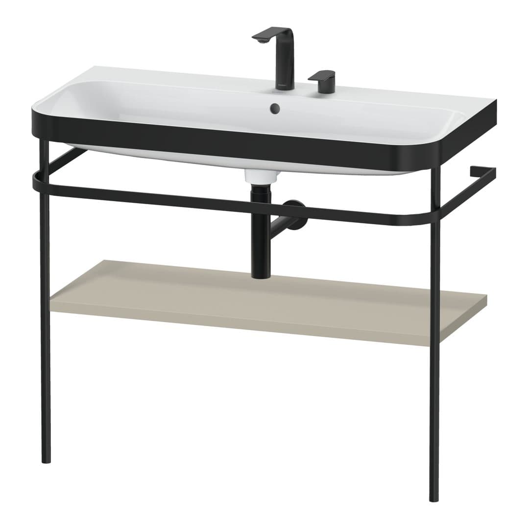 Duravit Happy D.2 – Βάση Νιπτήρα – 975 mm, με νιπτήρα, νιπτήρας κέντρο, σώμα Taupe Satin Matt, έκδοση E – Taupe Satin Matt, Lacquer (HP4738E6060)