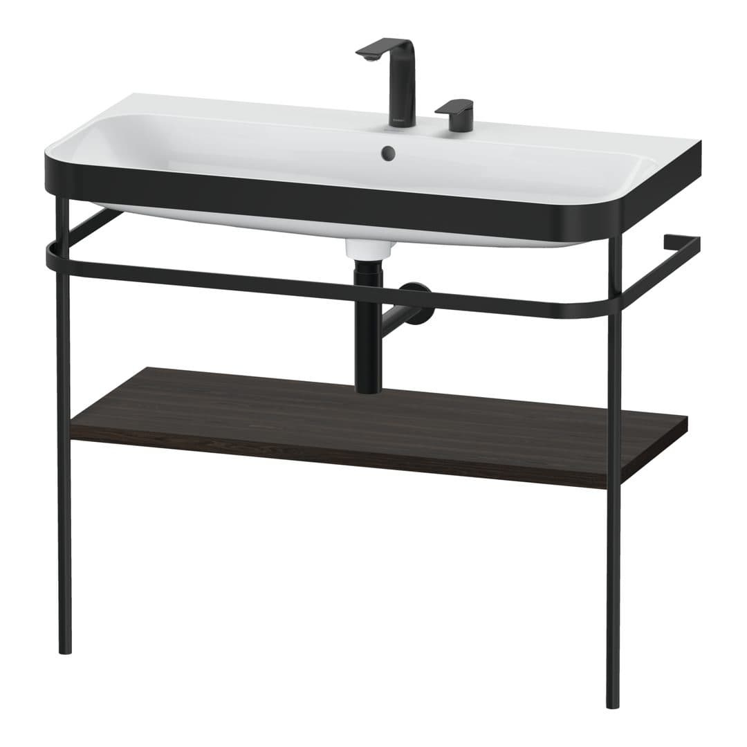 Duravit Happy D.2 – Βάση Νιπτήρα – 975 mm, με νιπτήρα, νιπτήρας κέντρο, σώμα Brushed walnut Matt, έκδοση E – Brushed walnut Matt, Real wood veneer (HP4738E6969)