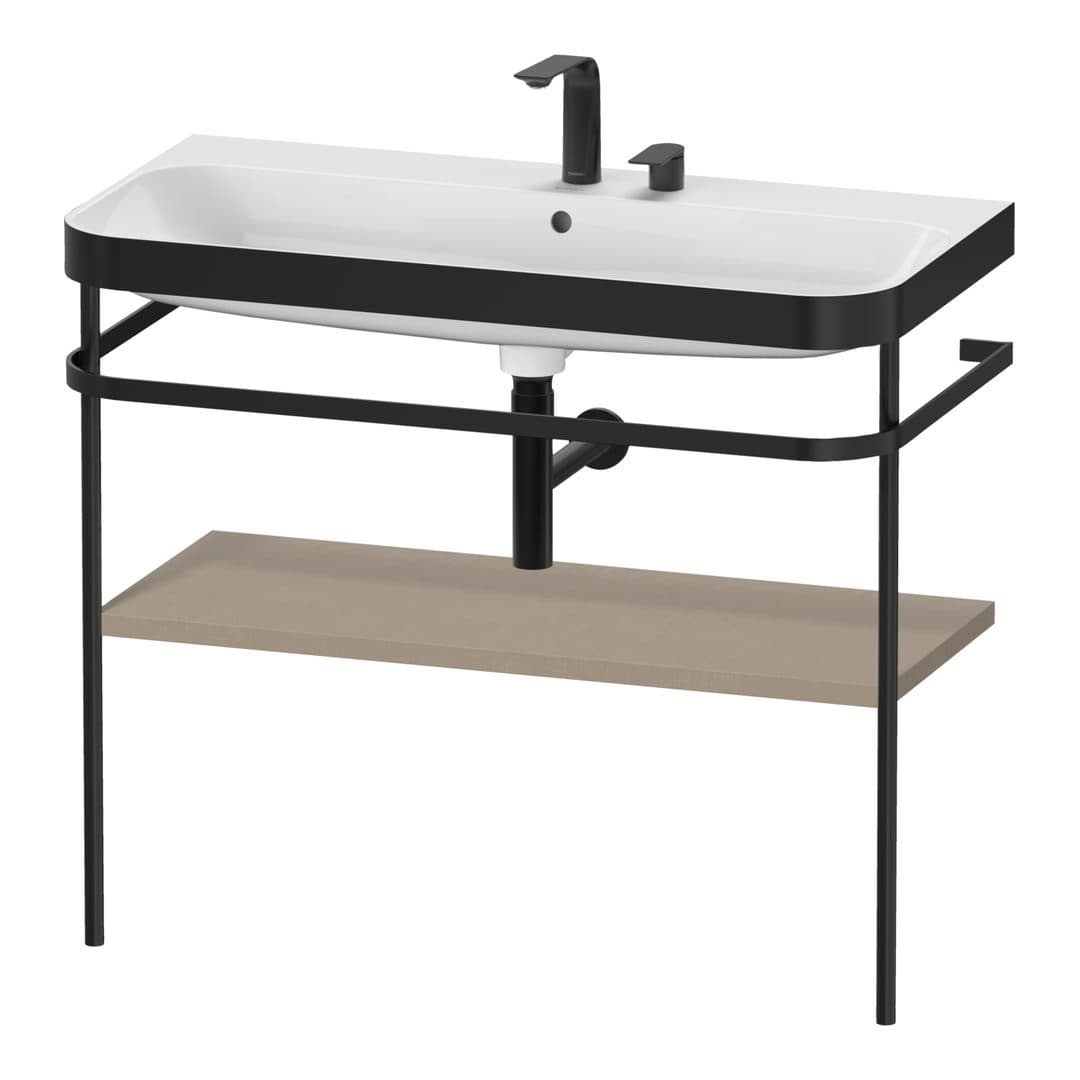 Duravit Happy D.2 – Βάση Νιπτήρα – 975 mm, με νιπτήρα, νιπτήρας κέντρο, σώμα Linen Matt, έκδοση E – Linen Matt, Decor (HP4738E7575)