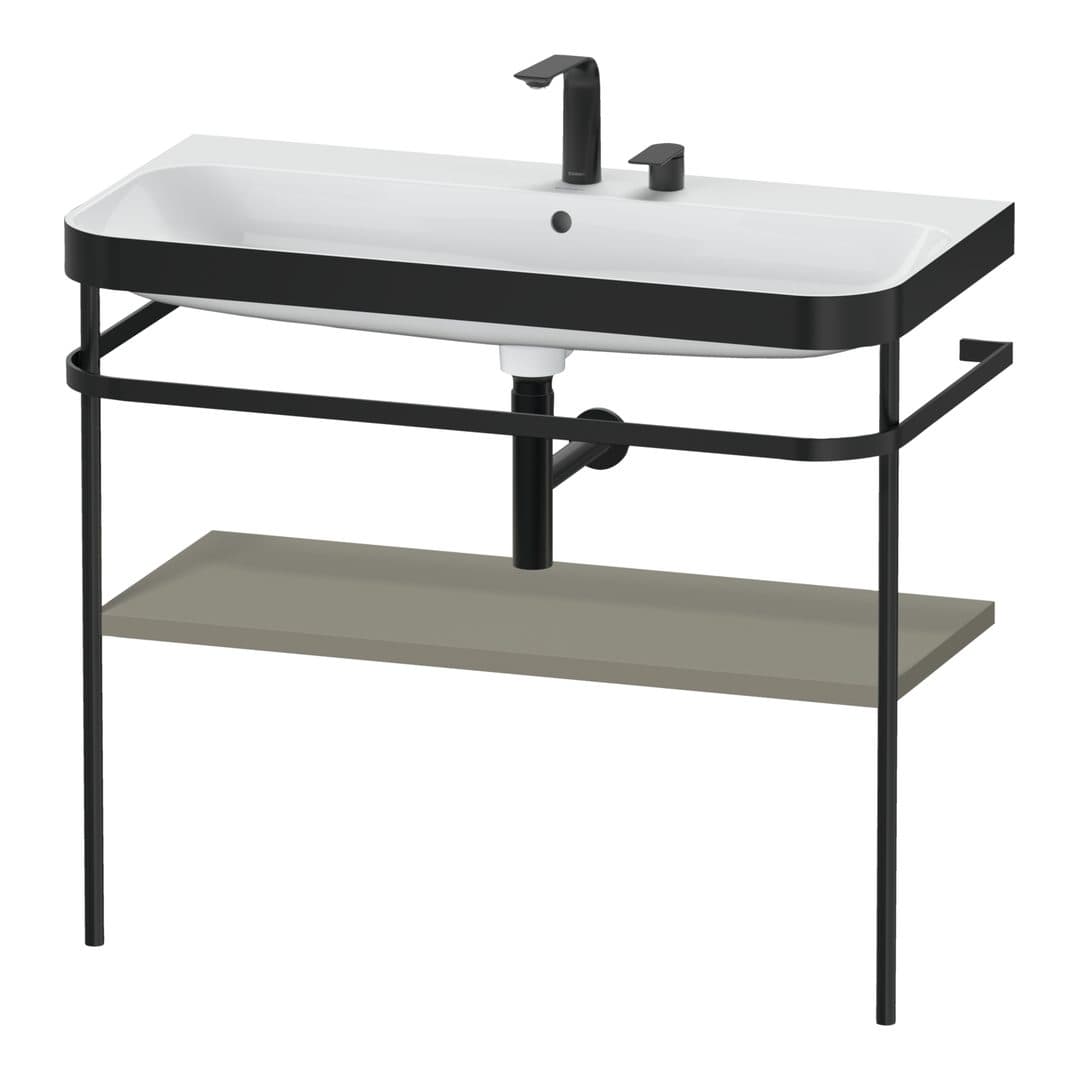 Duravit Happy D.2 – Βάση Νιπτήρα – 975 mm, με νιπτήρα, νιπτήρας κέντρο, σώμα Stone grey Satin Matt, έκδοση E – Stone grey Satin Matt, Lacquer (HP4738E9292)