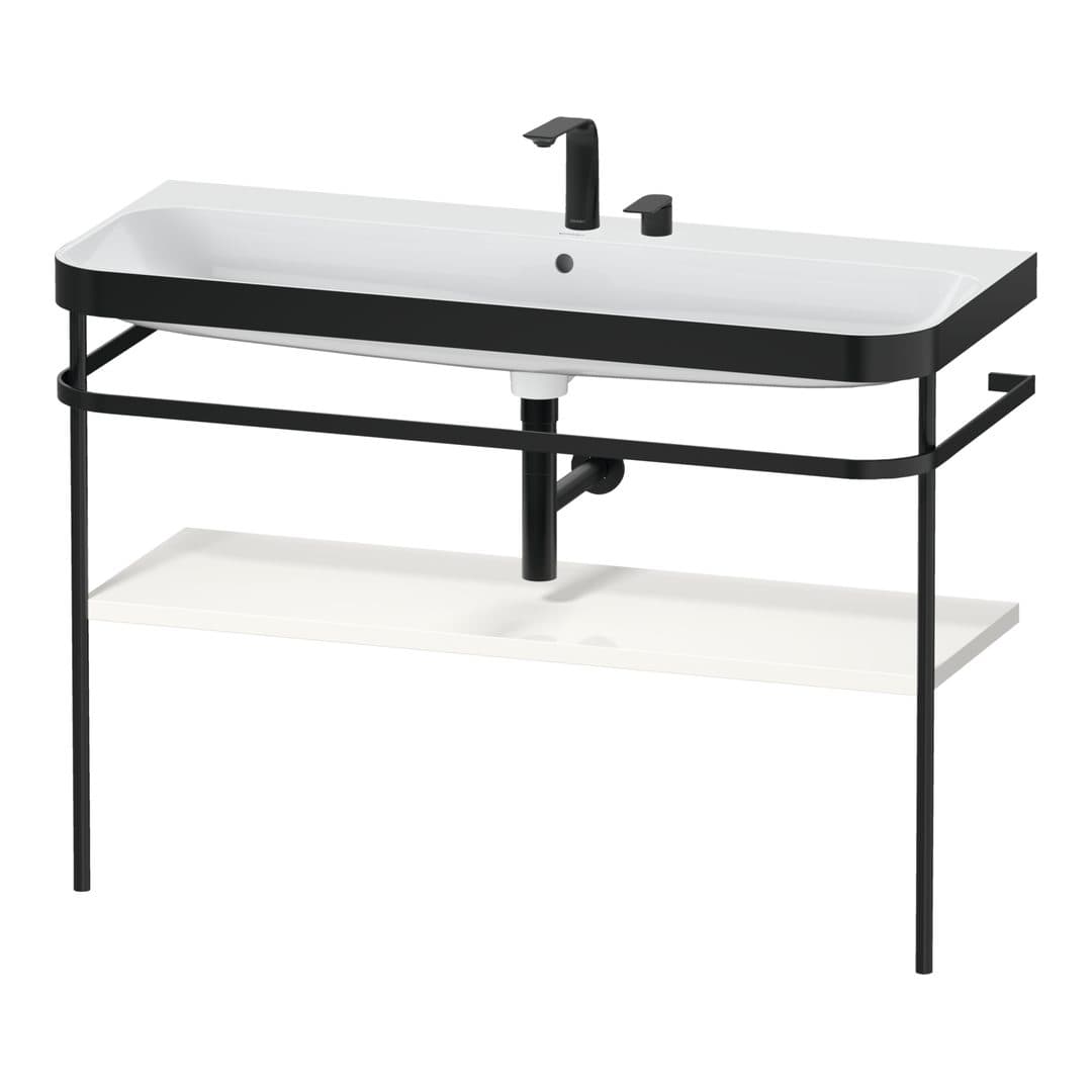 Duravit Happy D.2 – Βάση Νιπτήρα – 1175 mm, με νιπτήρα, νιπτήρας κέντρο, σώμα White High Gloss, έκδοση E – White High Gloss, Decor (HP4739E22220000)