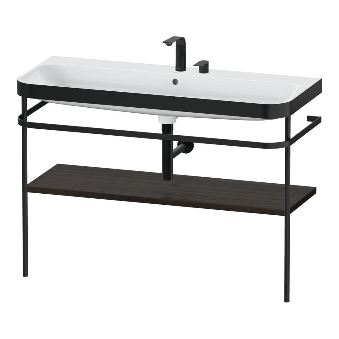 Duravit Happy D.2 – Βάση Νιπτήρα – 1175 mm, με νιπτήρα, νιπτήρας κέντρο, σώμα Brushed walnut Matt, έκδοση E – Brushed walnut Matt, Real wood veneer (HP4739E69690000)