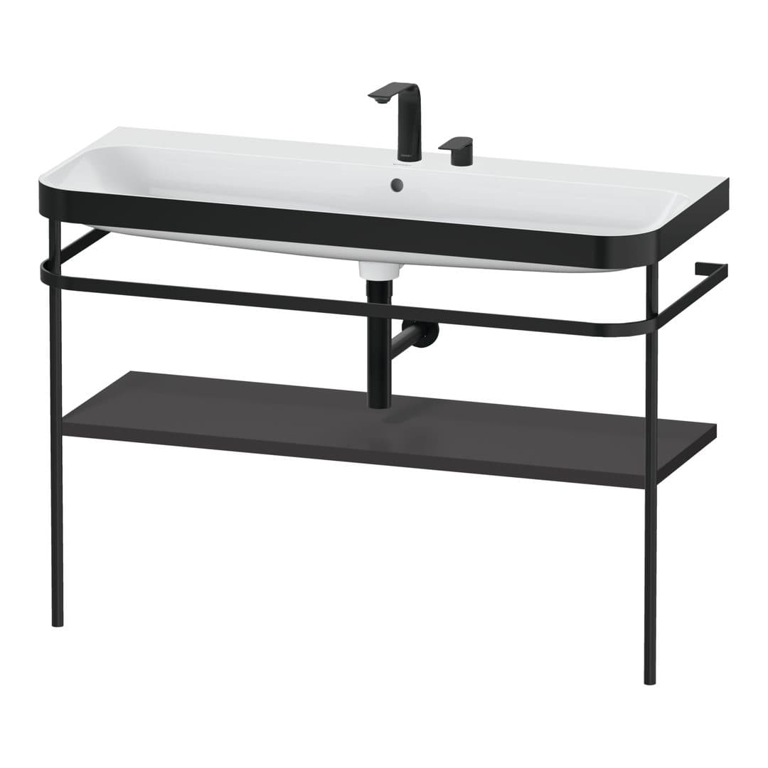 Duravit Happy D.2 – Βάση Νιπτήρα – 1175 mm, με νιπτήρα, νιπτήρας κέντρο, σώμα Graphite Super Matt, έκδοση E – Graphite Super Matt, Decor (HP4739E80800000)