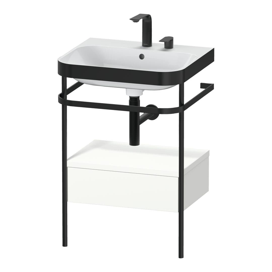 Duravit Happy D.2 – Βάση Νιπτήρα – 575 mm, με νιπτήρα, με συρτάρι, 1 συρτάρι, νιπτήρας κέντρο, έκδοση E, μοντέλο HP4740 – White Satin Matt, Lacquer (HP4740E3636)