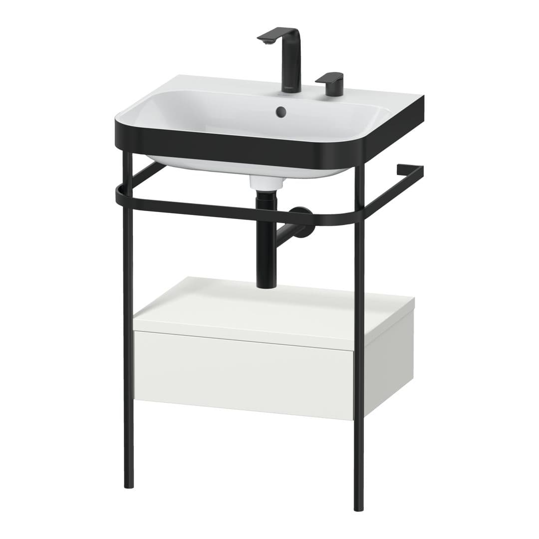 Duravit Happy D.2 – Βάση Νιπτήρα – 575 mm, με νιπτήρα, με συρτάρι, 1 συρτάρι, νιπτήρας κέντρο, έκδοση E, μοντέλο HP4740 – Nordic white Satin Matt, Lacquer (HP4740E3939)