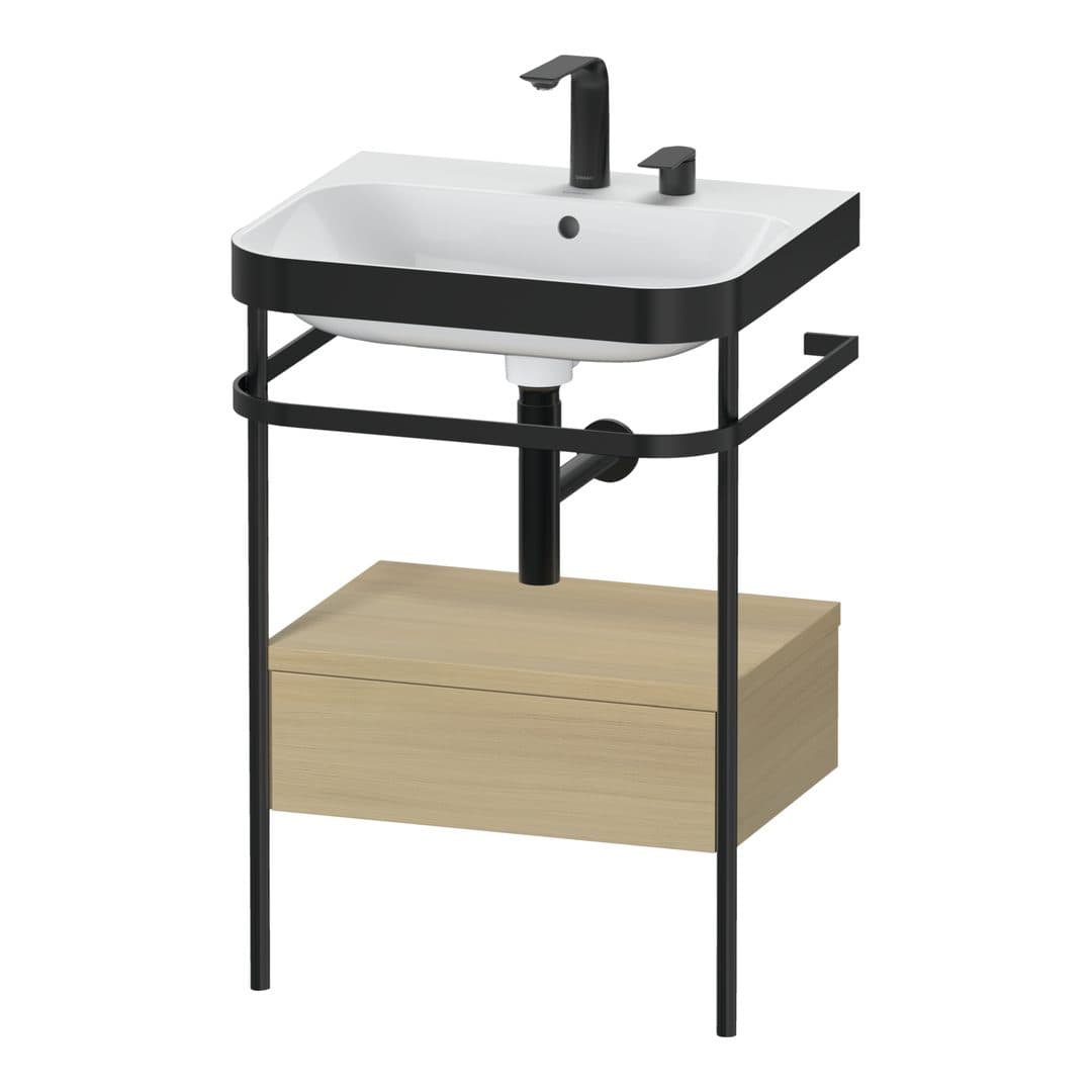 Duravit Happy D.2 – Βάση Νιπτήρα – 575 mm, με νιπτήρα, με συρτάρι, 1 συρτάρι, νιπτήρας κέντρο, έκδοση E, μοντέλο HP4740 – Mediterranean oak Matt, Real wood veneer (HP4740E7171)