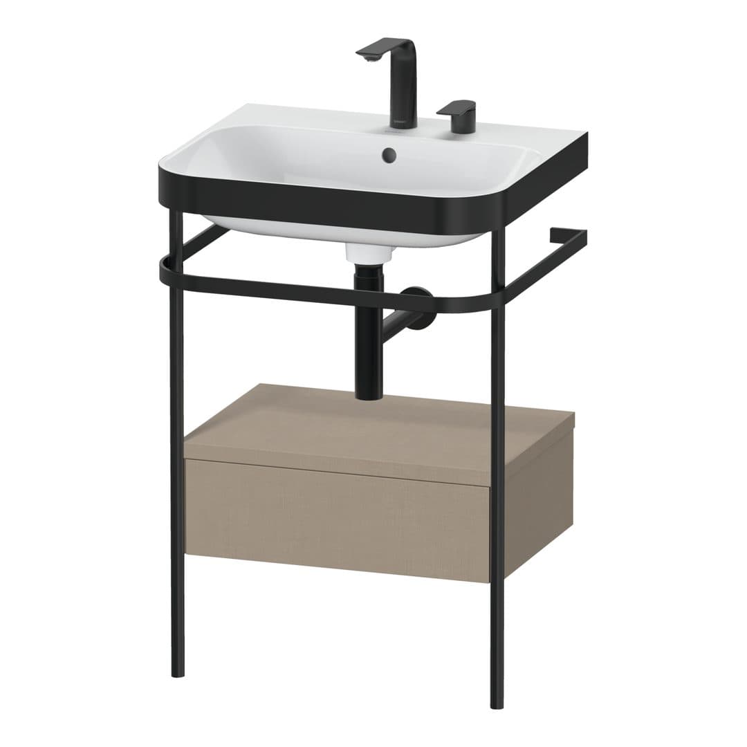 Duravit Happy D.2 – Βάση Νιπτήρα – 575 mm, με νιπτήρα, με συρτάρι, 1 συρτάρι, νιπτήρας κέντρο, έκδοση E, μοντέλο HP4740 – Linen Matt, Decor (HP4740E7575)