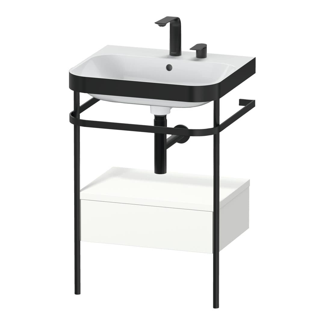 Duravit Happy D.2 – Βάση Νιπτήρα – 575 mm, με νιπτήρα, με συρτάρι, 1 συρτάρι, νιπτήρας κέντρο, έκδοση E, μοντέλο HP4740 – White Super Matt, Decor (HP4740E8484)