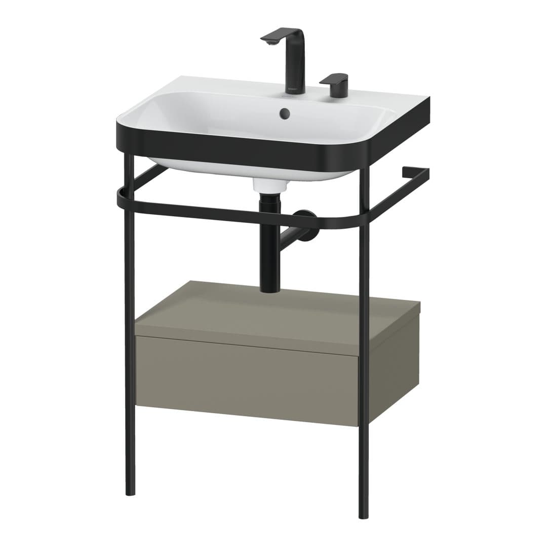 Duravit Happy D.2 – Βάση Νιπτήρα – 575 mm, με νιπτήρα, με συρτάρι, 1 συρτάρι, νιπτήρας κέντρο, έκδοση E, μοντέλο HP4740 – Stone grey Satin Matt, Lacquer (HP4740E9292)
