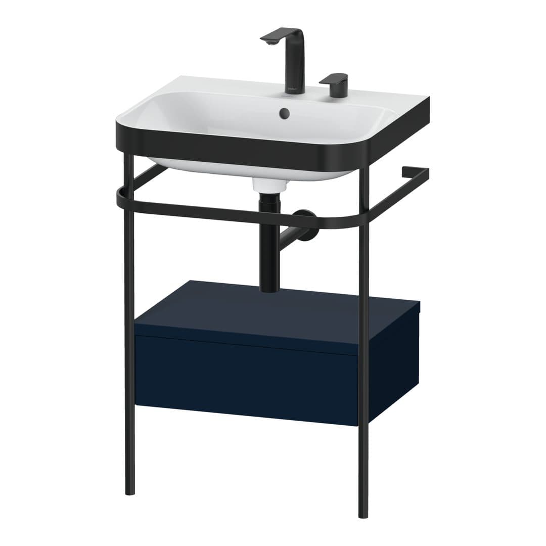 Duravit Happy D.2 – Βάση Νιπτήρα – 575 mm, με νιπτήρα, με συρτάρι, 1 συρτάρι, νιπτήρας κέντρο, έκδοση E, μοντέλο HP4740 – Night blue Satin Matt, Lacquer (HP4740E9898)