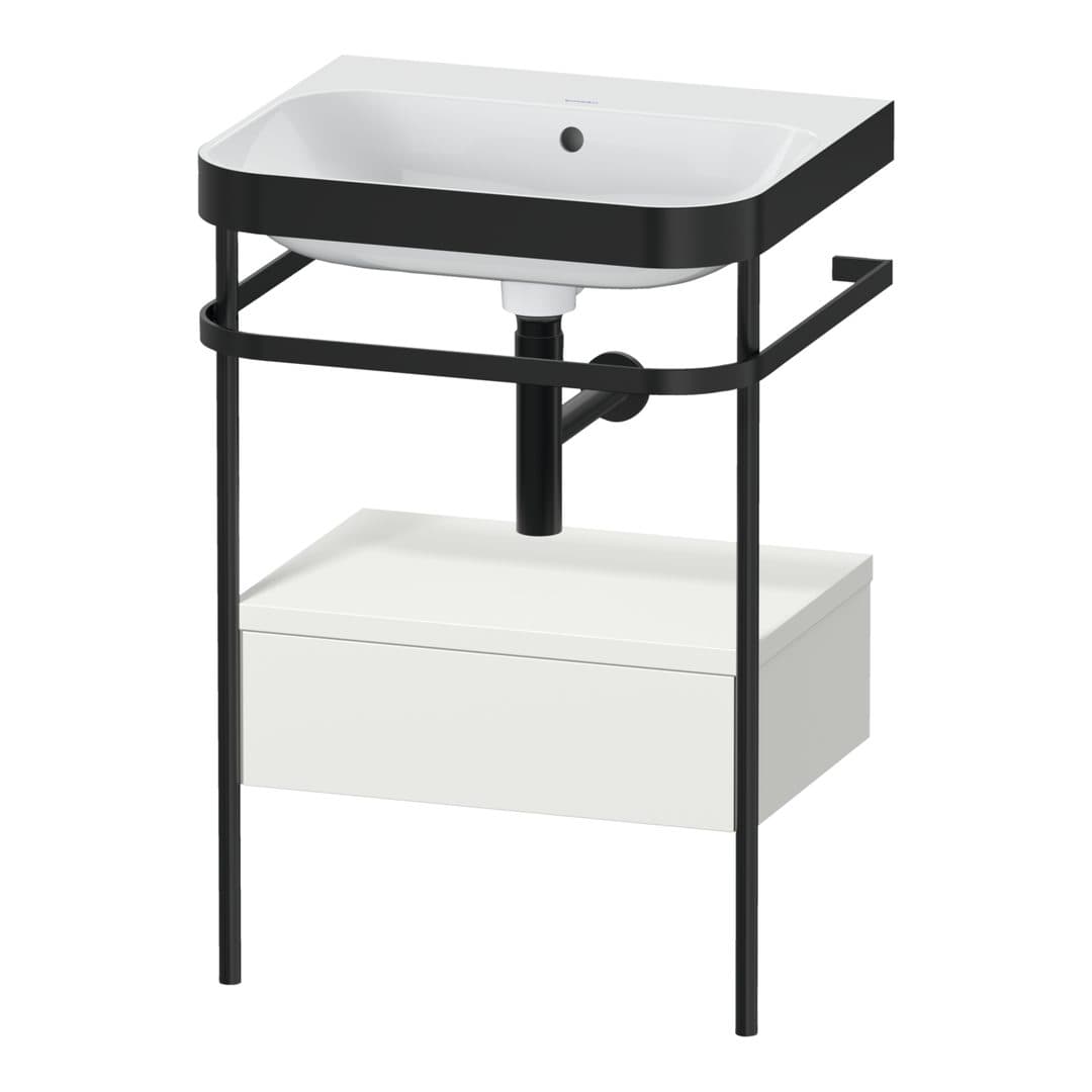 Duravit Happy D.2 – Βάση Νιπτήρα – 575 mm, με νιπτήρα, με συρτάρι, 1 συρτάρι, νιπτήρας κέντρο, έκδοση N, μοντέλο HP4740 – Nordic white Satin Matt, Lacquer (HP4740N3939)