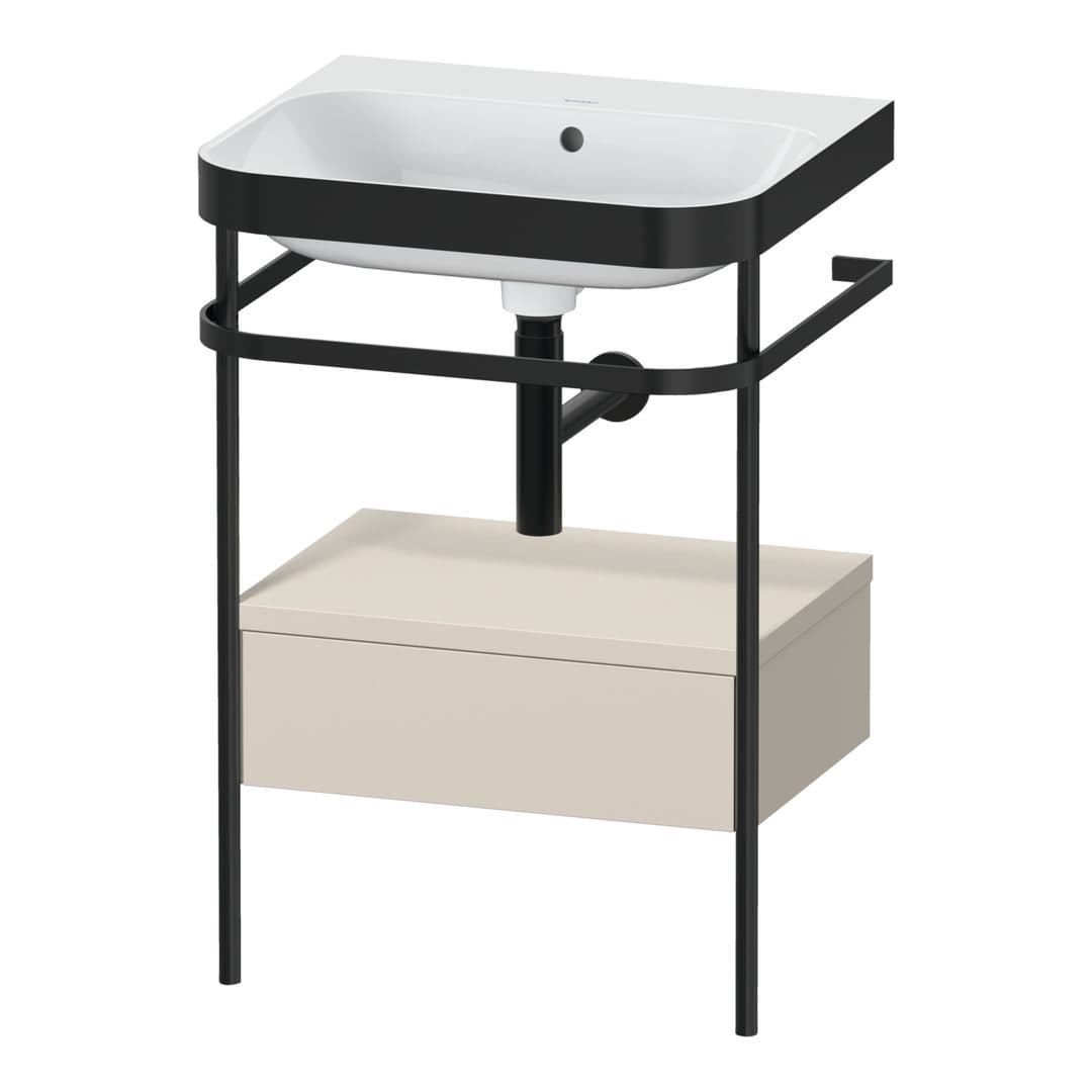 Duravit Happy D.2 – Βάση Νιπτήρα – 575 mm, με νιπτήρα, με συρτάρι, 1 συρτάρι, νιπτήρας κέντρο, έκδοση N, μοντέλο HP4740 – Taupe Super Matt, Decor (HP4740N8383)