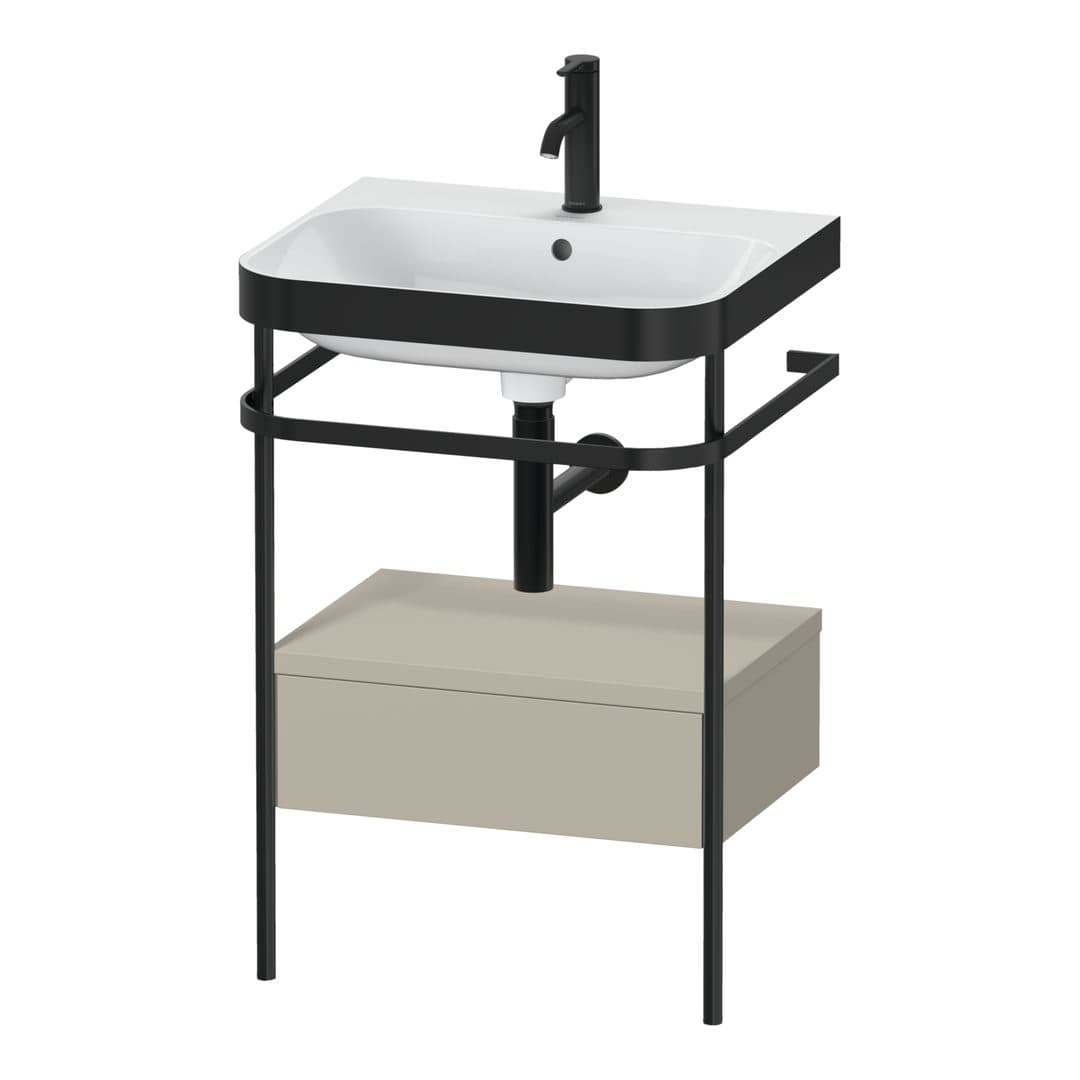 Duravit Happy D.2 – Βάση Νιπτήρα – 575 mm, με νιπτήρα, με συρτάρι, 1 συρτάρι, νιπτήρας κέντρο, έκδοση O, μοντέλο HP4740 – Taupe Satin Matt, Lacquer (HP4740O6060)