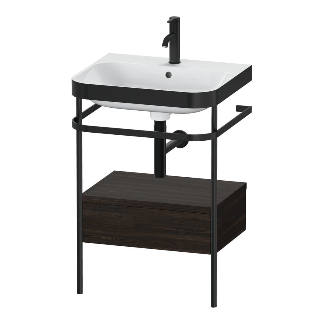 Duravit Happy D.2 – Βάση Νιπτήρα – 575 mm, με νιπτήρα, με συρτάρι, 1 συρτάρι, νιπτήρας κέντρο, έκδοση O, μοντέλο HP4740 – Brushed walnut Matt, Real wood veneer (HP4740O6969)