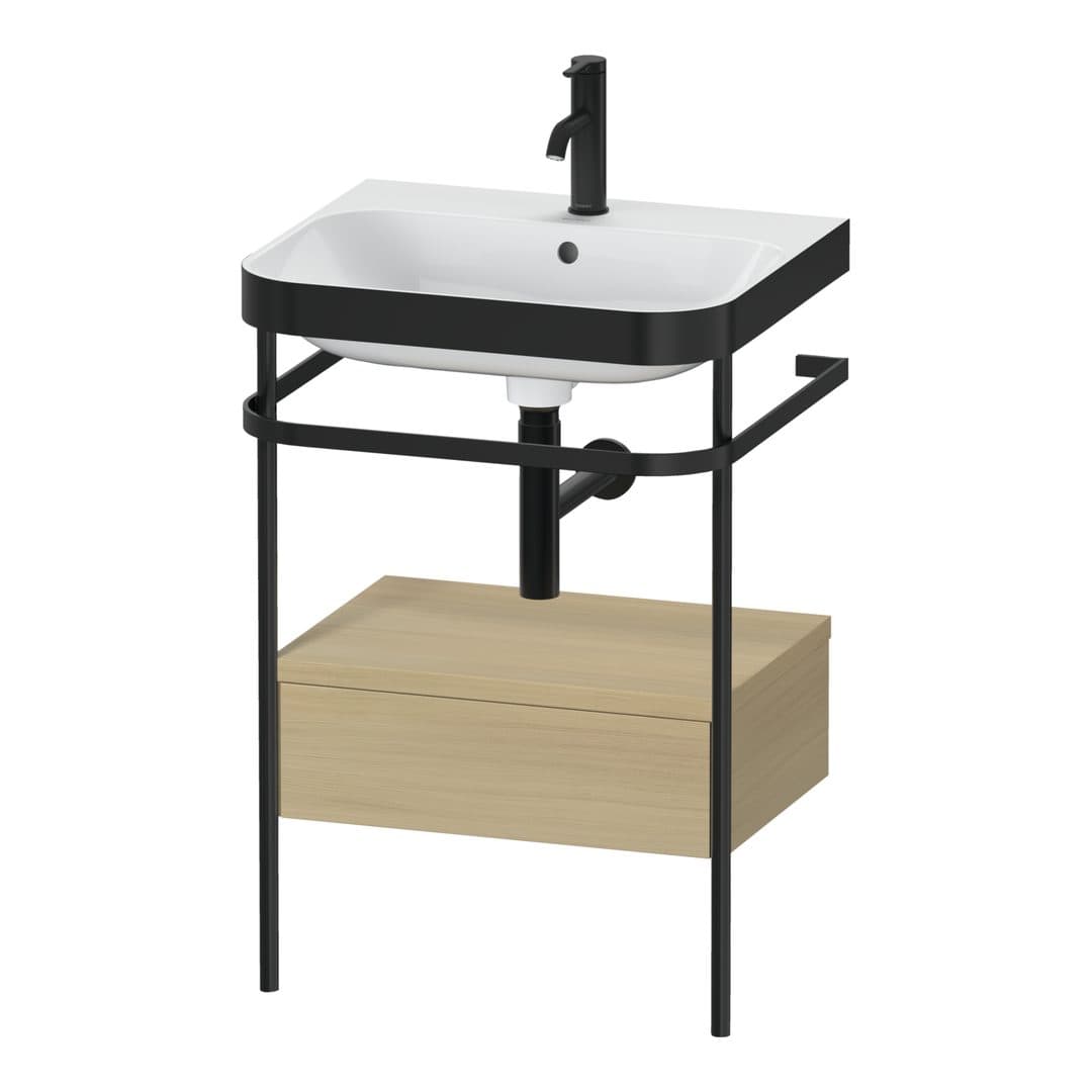 Duravit Happy D.2 – Βάση Νιπτήρα – 575 mm, με νιπτήρα, με συρτάρι, 1 συρτάρι, νιπτήρας κέντρο, έκδοση O, μοντέλο HP4740 – Mediterranean oak Matt, Real wood veneer (HP4740O7171)