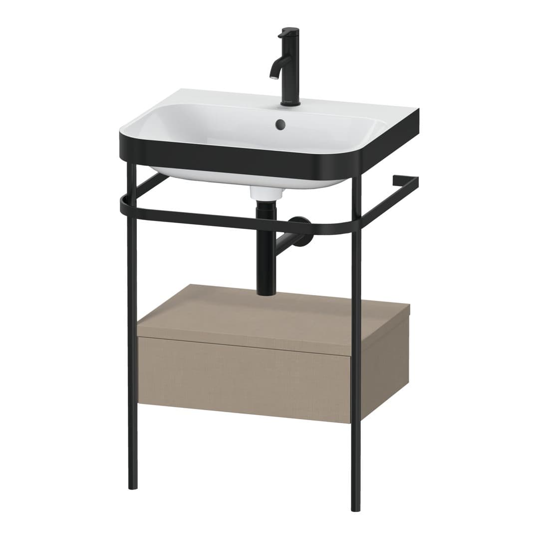 Duravit Happy D.2 – Βάση Νιπτήρα – 575 mm, με νιπτήρα, με συρτάρι, 1 συρτάρι, νιπτήρας κέντρο, έκδοση O, μοντέλο HP4740 – Linen Matt, Decor (HP4740O7575)