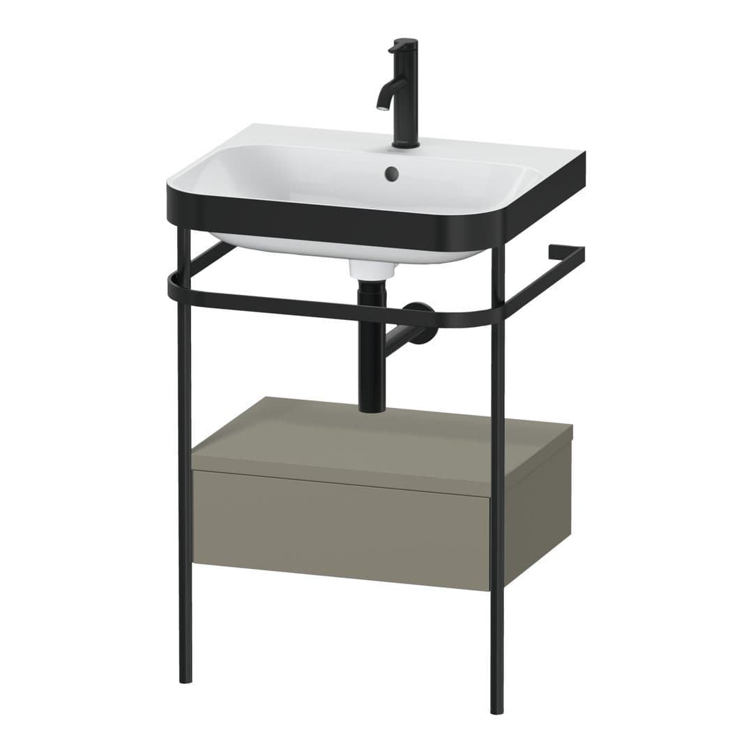 Duravit Happy D.2 – Βάση Νιπτήρα – 575 mm, με νιπτήρα, με συρτάρι, 1 συρτάρι, νιπτήρας κέντρο, έκδοση O, μοντέλο HP4740 – Stone grey Satin Matt, Lacquer (HP4740O9292)