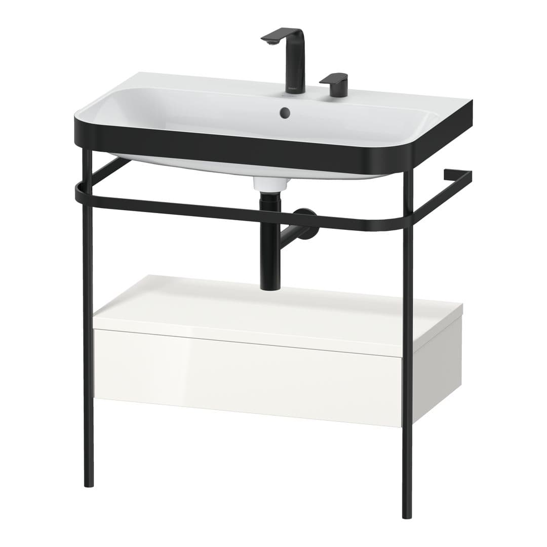 Duravit Happy D.2 – Βάση Νιπτήρα – 775 mm, με νιπτήρα, με συρτάρι, 1 συρτάρι, νιπτήρας κέντρο, έκδοση E, μοντέλο HP4742 – White High Gloss, Decor (HP4742E2222)