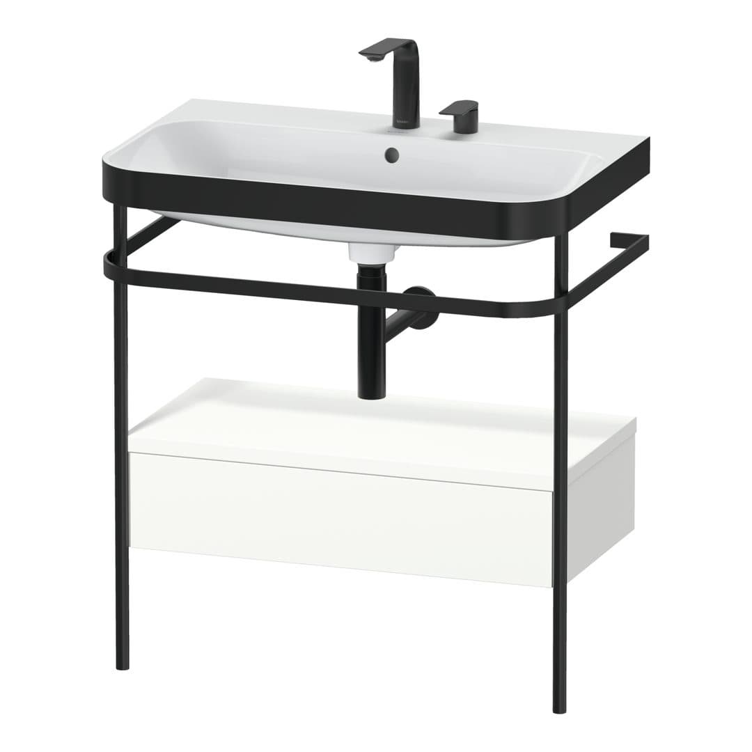 Duravit Happy D.2 – Βάση Νιπτήρα – 775 mm, με νιπτήρα, με συρτάρι, 1 συρτάρι, νιπτήρας κέντρο, έκδοση E, μοντέλο HP4742 – White Satin Matt, Lacquer (HP4742E3636)