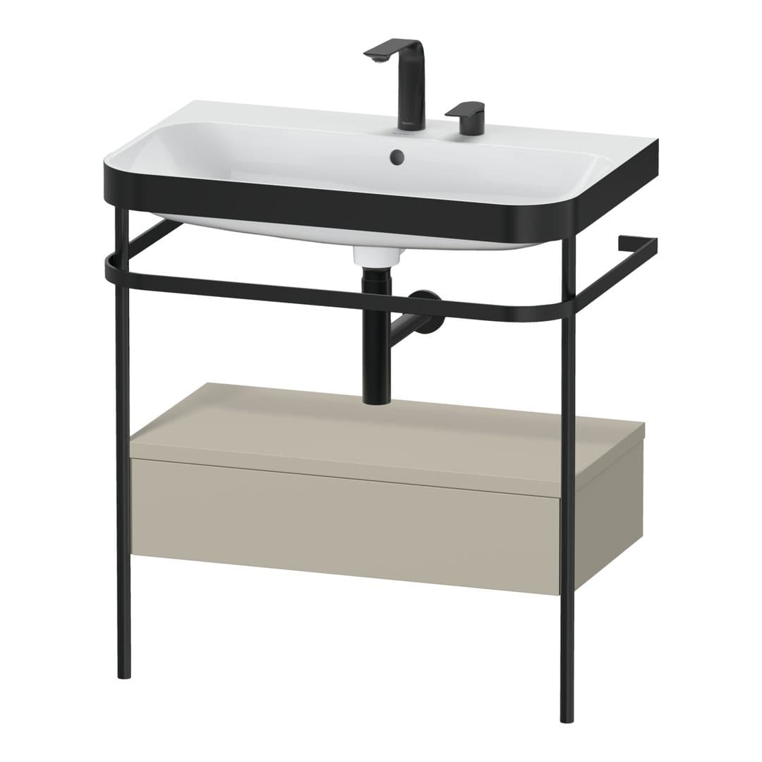 Duravit Happy D.2 – Βάση Νιπτήρα – 775 mm, με νιπτήρα, με συρτάρι, 1 συρτάρι, νιπτήρας κέντρο, έκδοση E, μοντέλο HP4742 – Taupe Satin Matt, Lacquer (HP4742E6060)